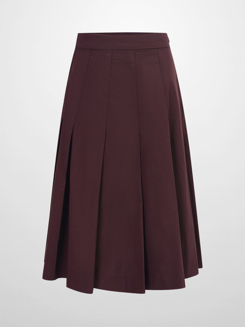 Taffeta Pleat Skirt 26"-Plum