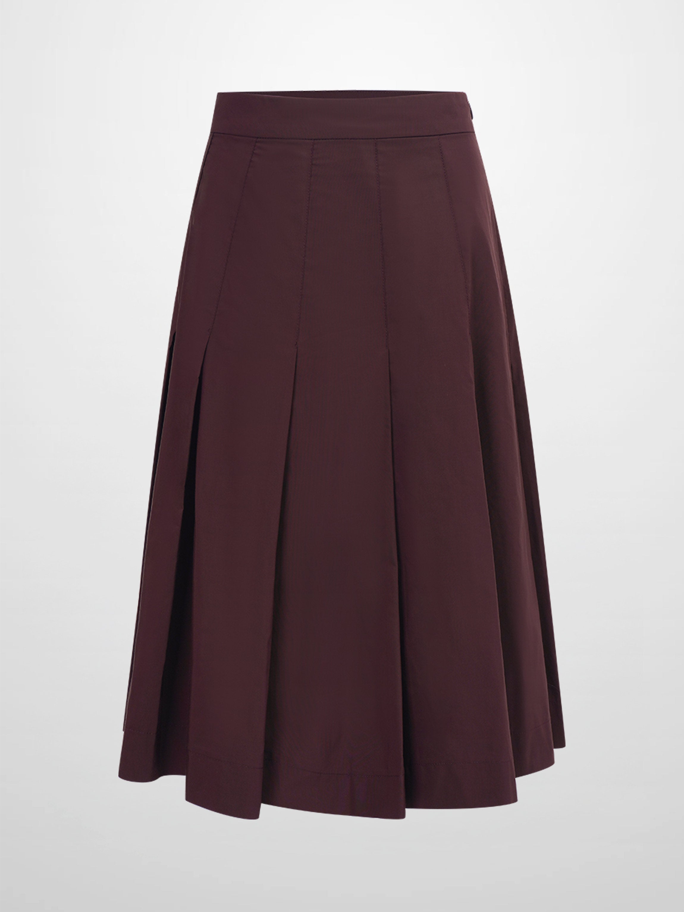 Taffeta Pleat Skirt 26"-Plum