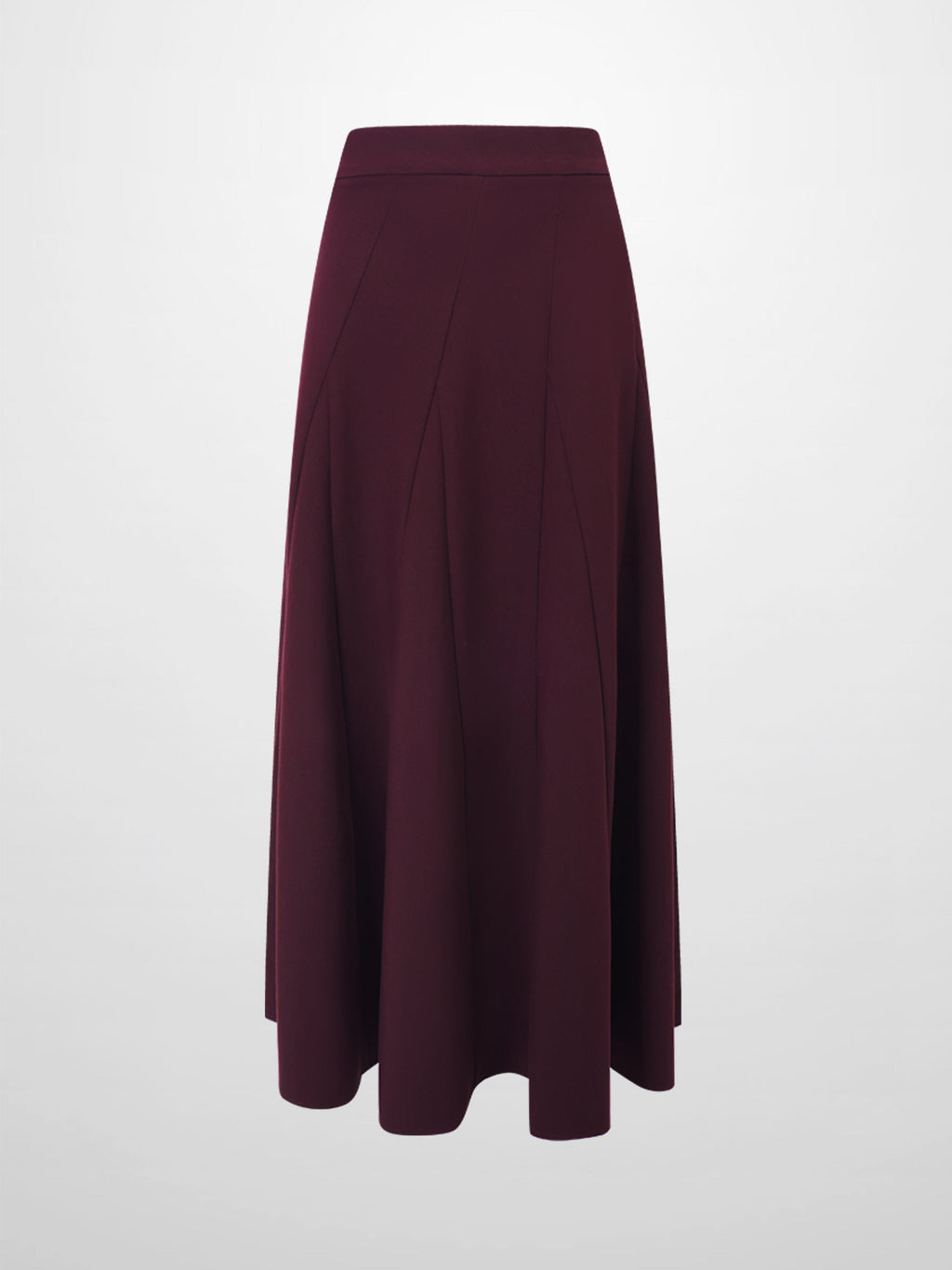 V Paneled Maxi Skirt-Burgundy