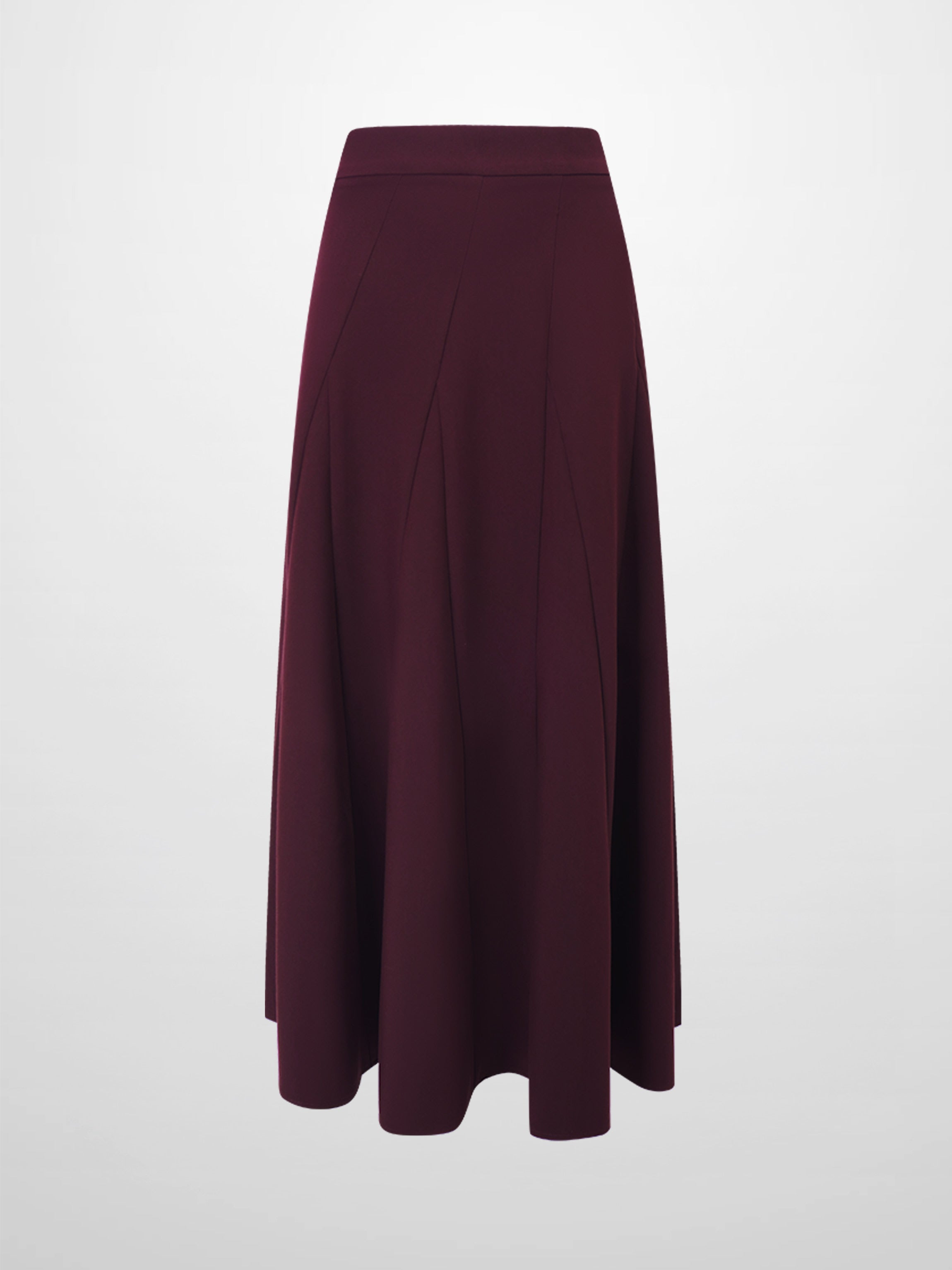 V Paneled Maxi Skirt-Burgundy