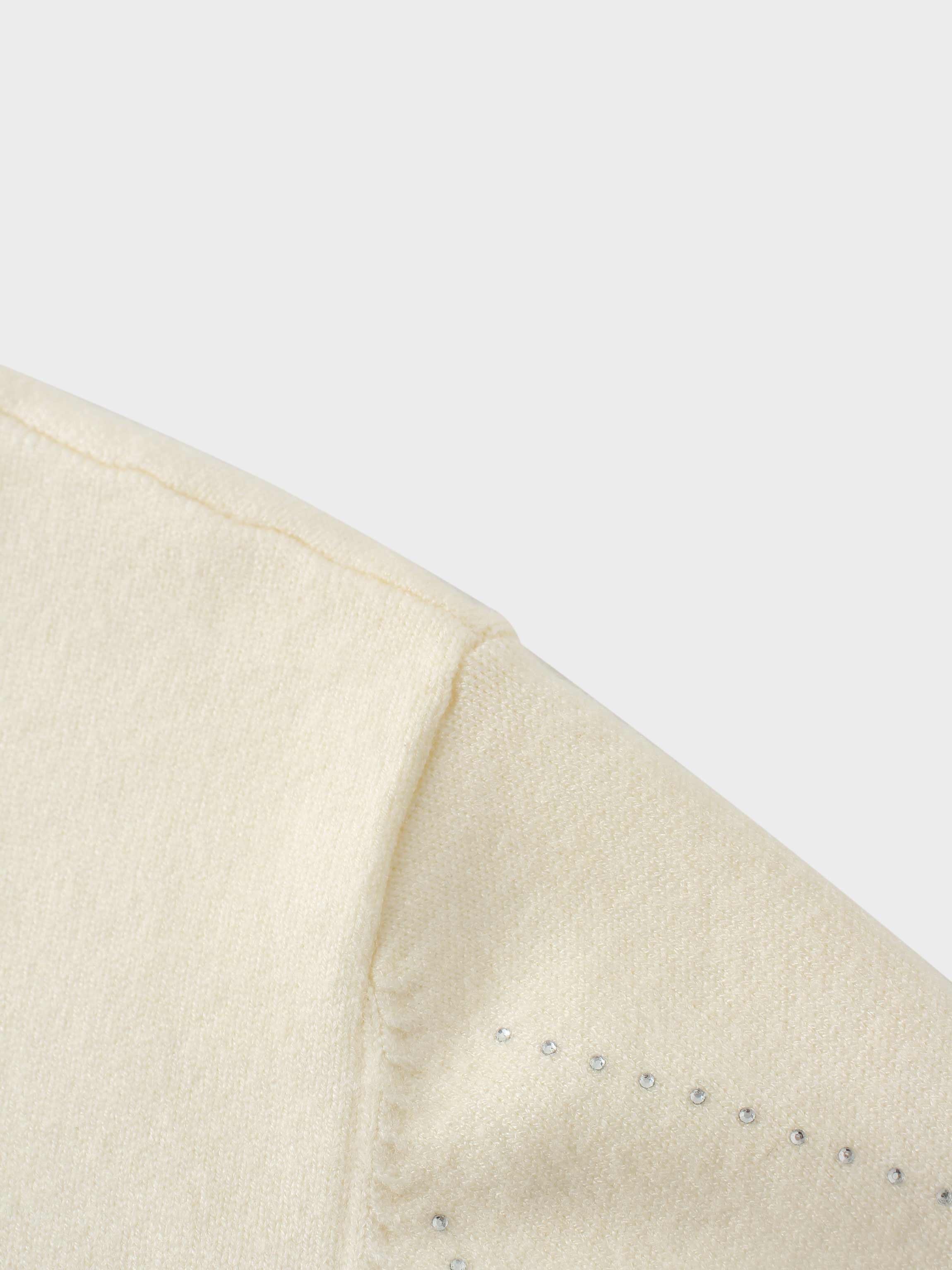 Diamond Stud Design Sweater-Ivory