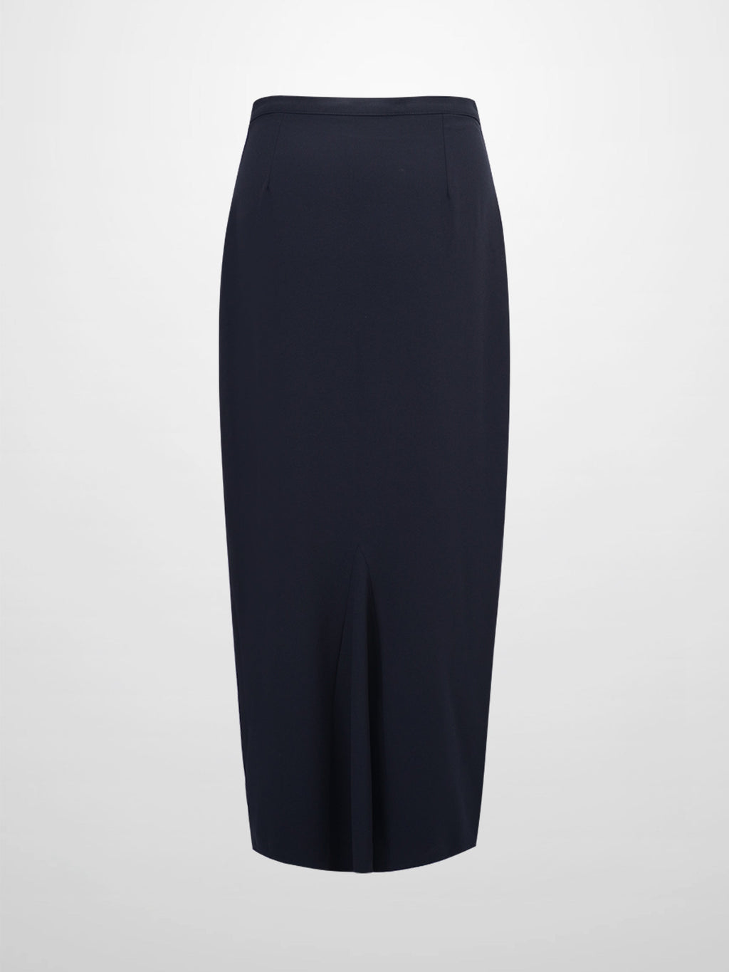 Straight Kick Pleat Maxi Skirt-Navy