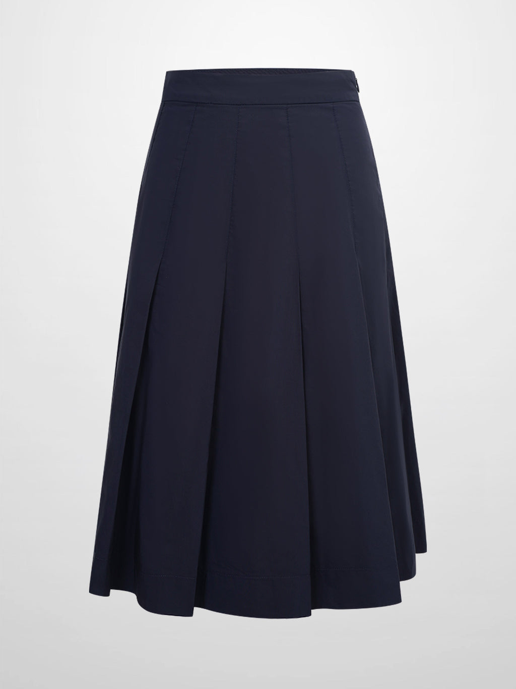 Taffeta Pleat Skirt 26"-Navy