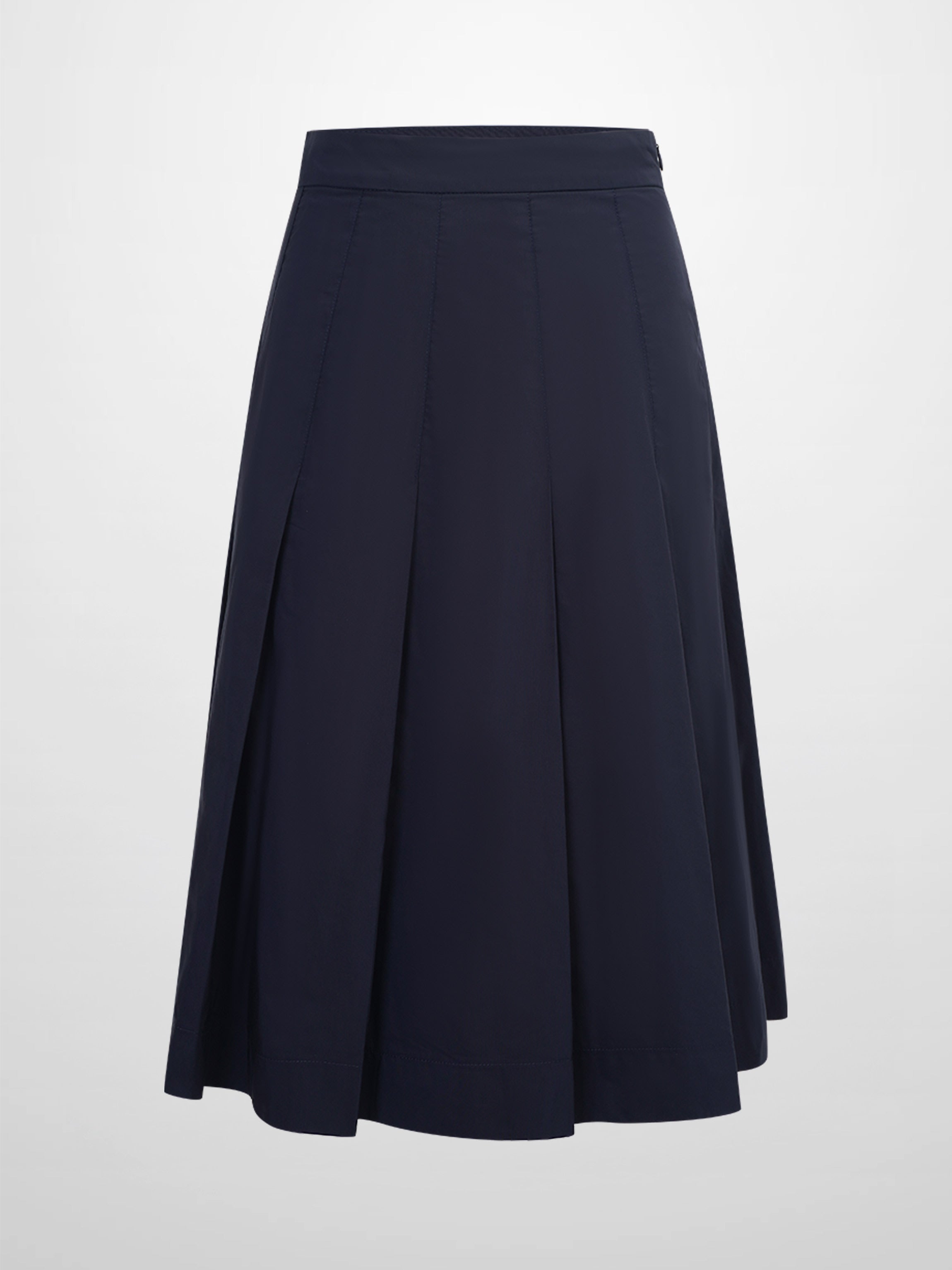 Taffeta Pleat Skirt 26"-Navy