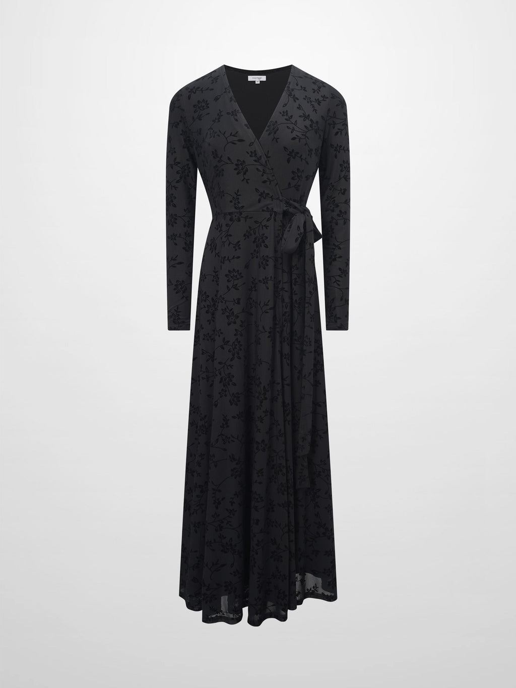 Velvet Wrap Dress-Black