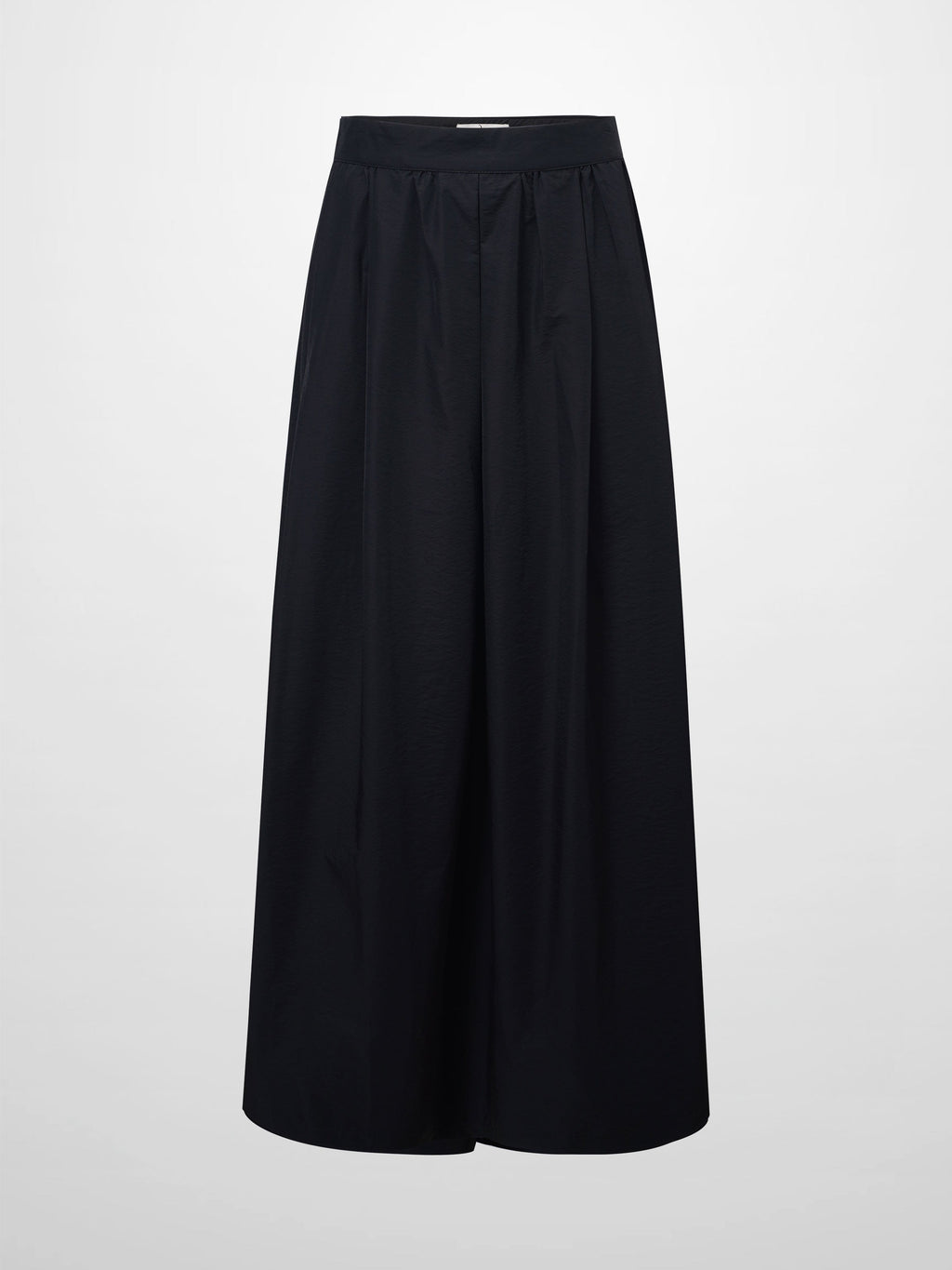 Waisted Full Taffeta Skirt-Black
