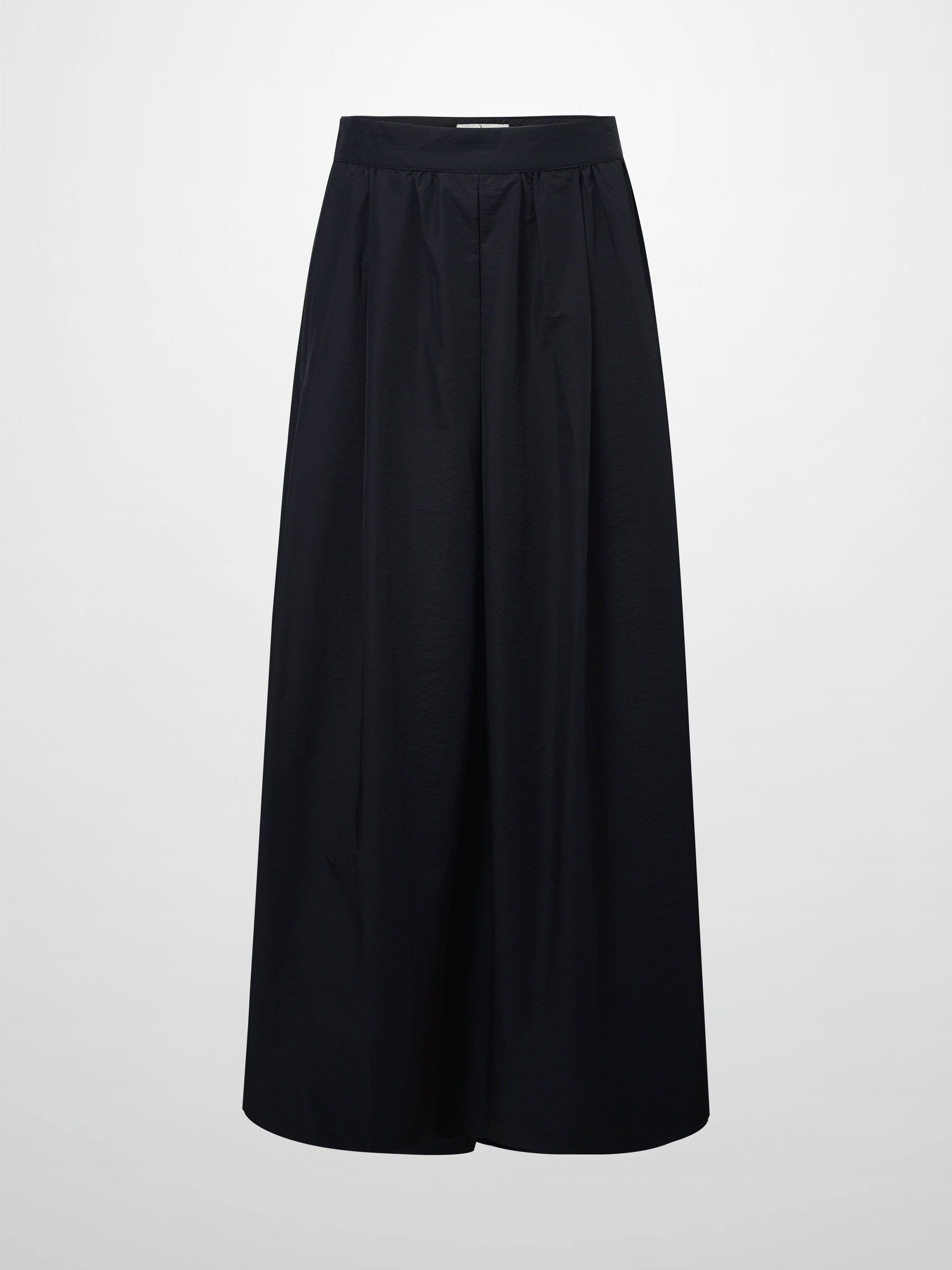 Waisted Full Taffeta Skirt-Black