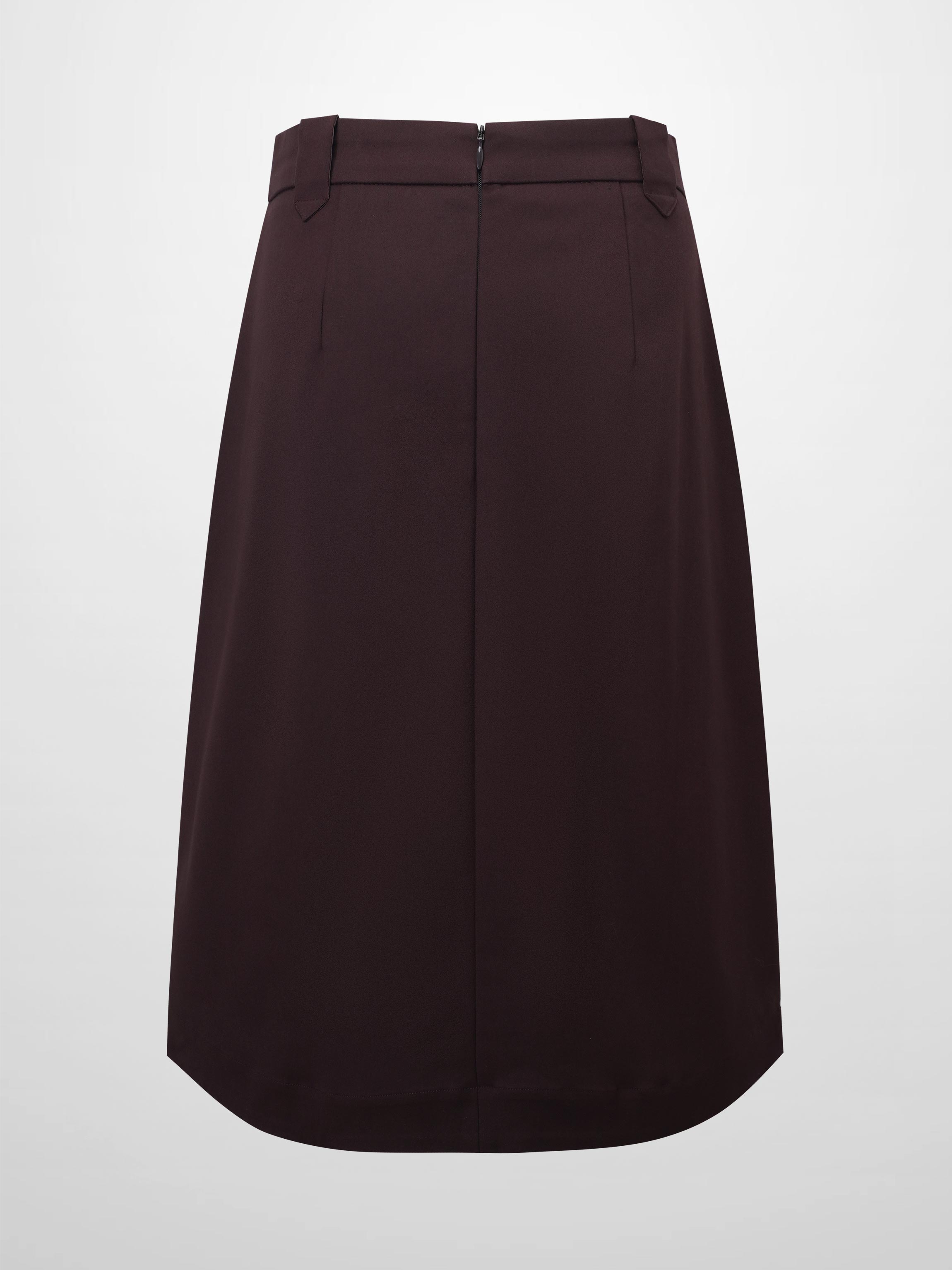Basic A-Line Skirt-Brown