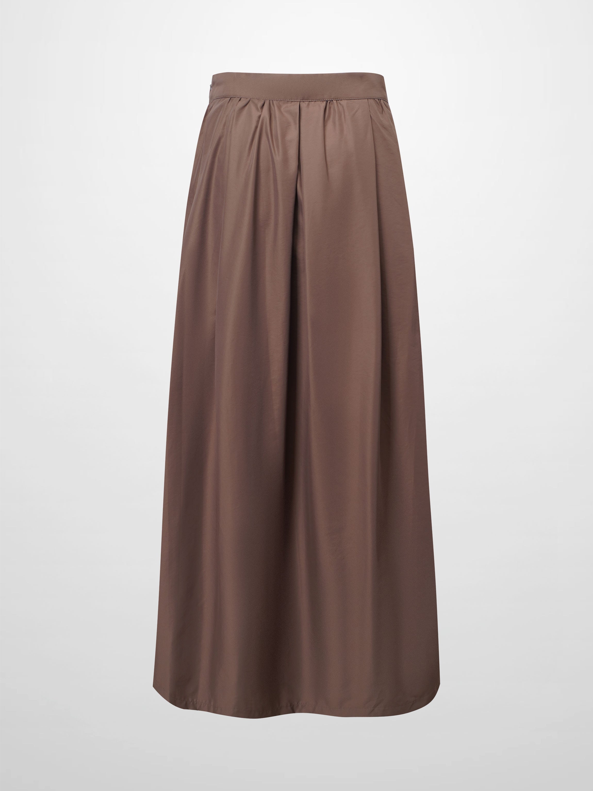 Waisted Full Taffeta Skirt-Mocha Mousse