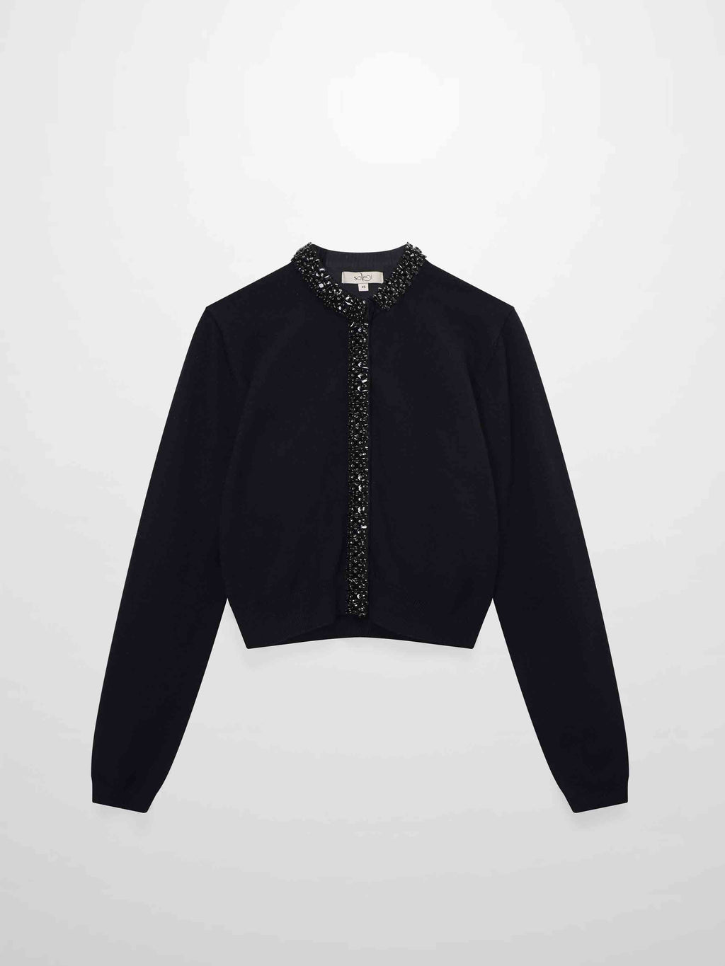Embellished Cardigan Sweater-Black