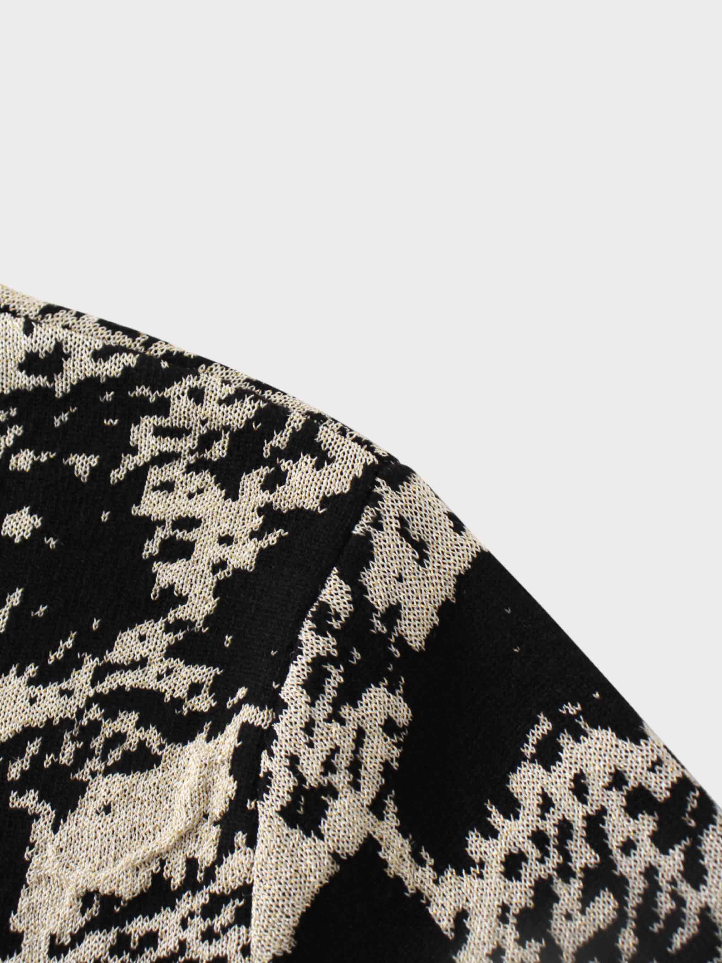 Lurex Combo Crew Sweater-Gold