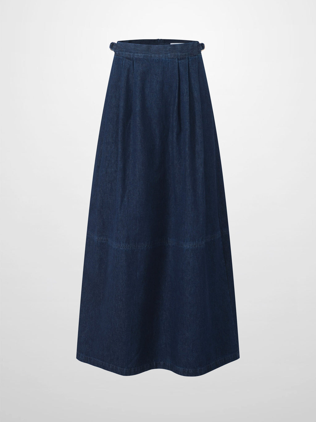 Side Buckle Denim Skirt-Blue