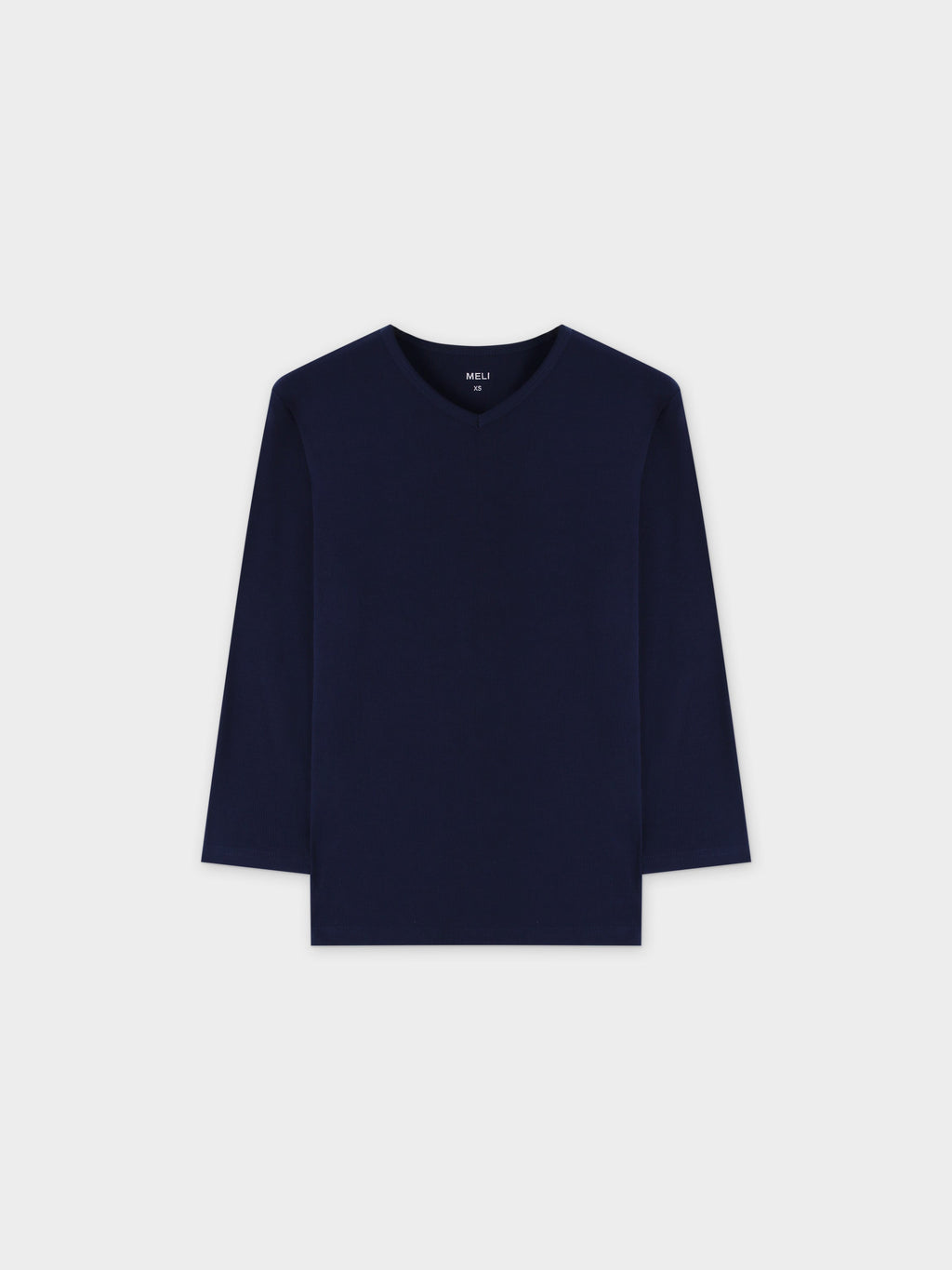 RIBBED HIGH V 3Q-NAVY