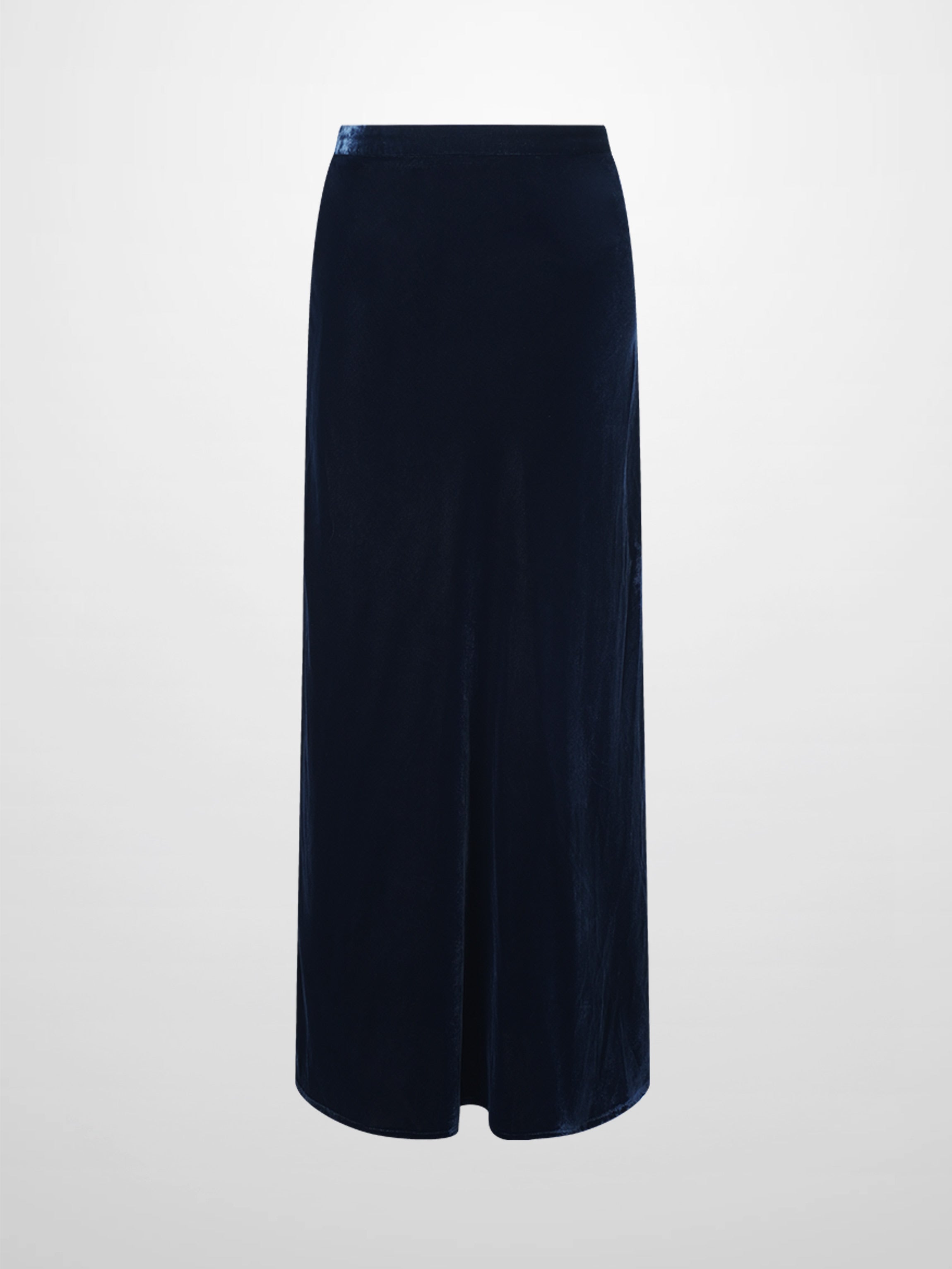 Velvet Flare Skirt-Grey/Blue
