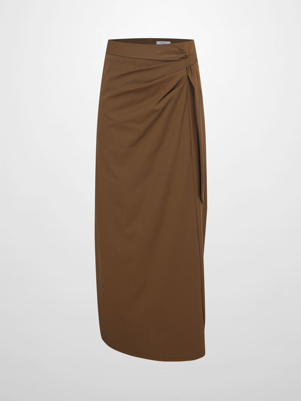 Side Loop Straight Maxi Skirt-Brown