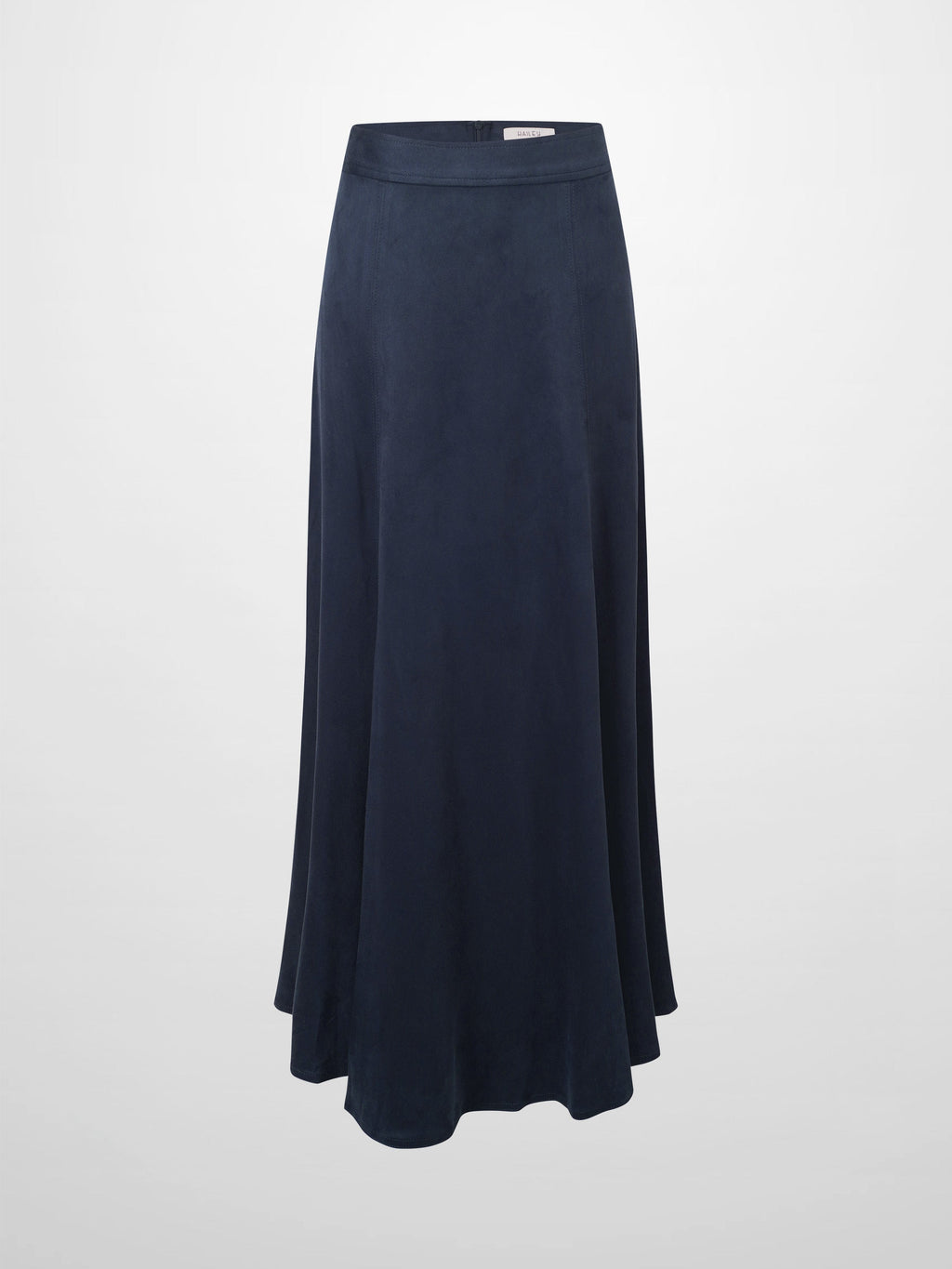 Suede Trumpet Skirt-Navy