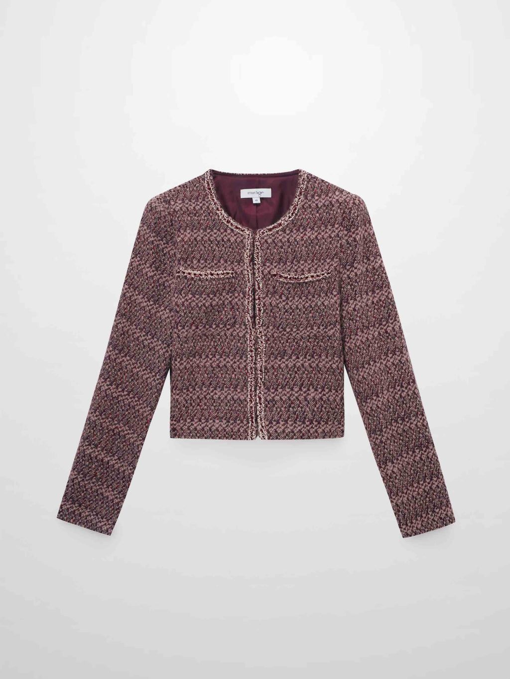 Boucle Jacket-Pink/Burgundy