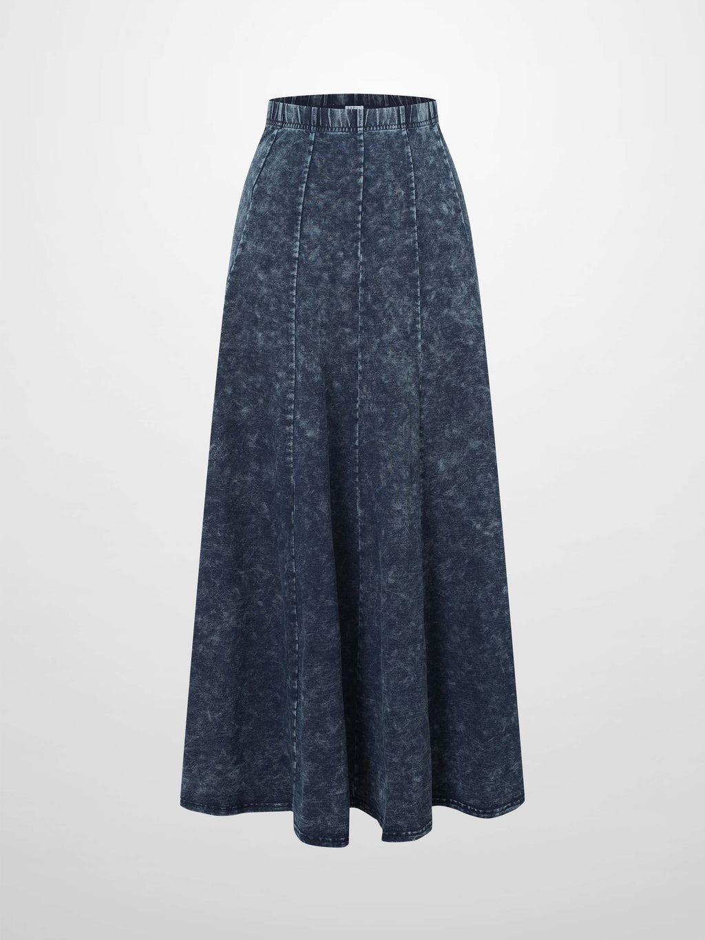 Paneled Flare Skirt 37"-Blue Wash