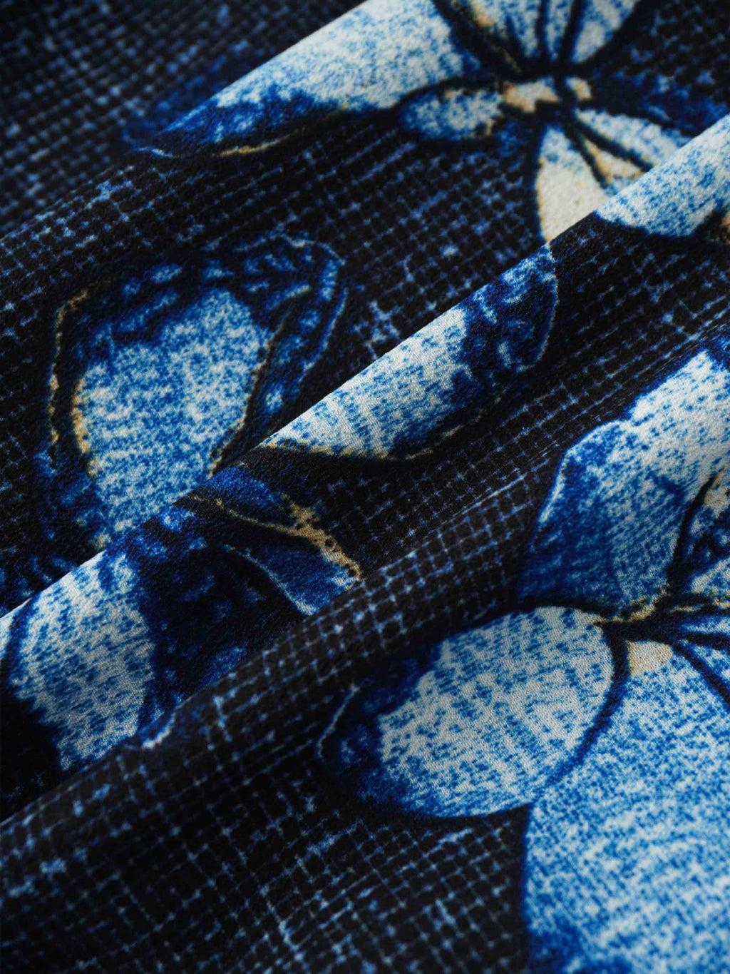 Layered Belted Dress-Blue Floral