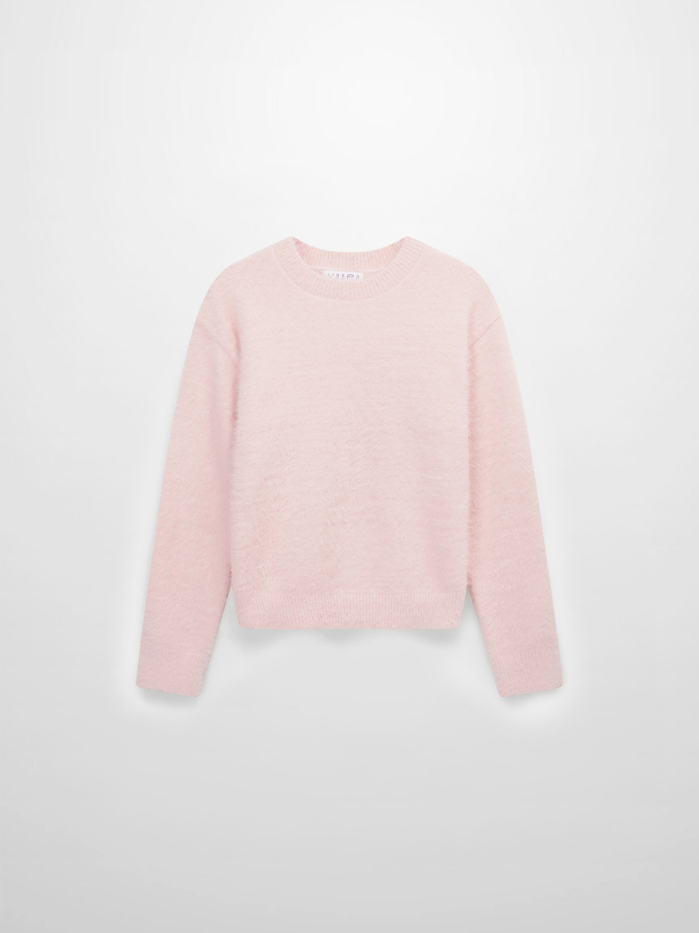 Mohair Crew Neck Sweater-Pink