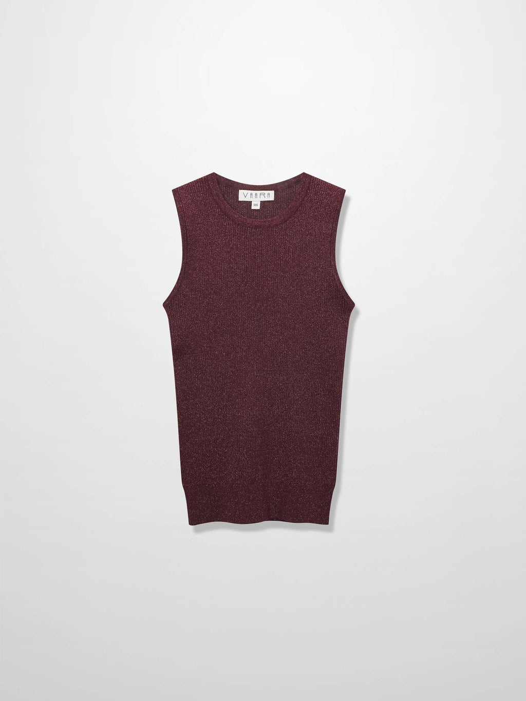 Lurex Sleeveless Sweater-Heathered Burgundy