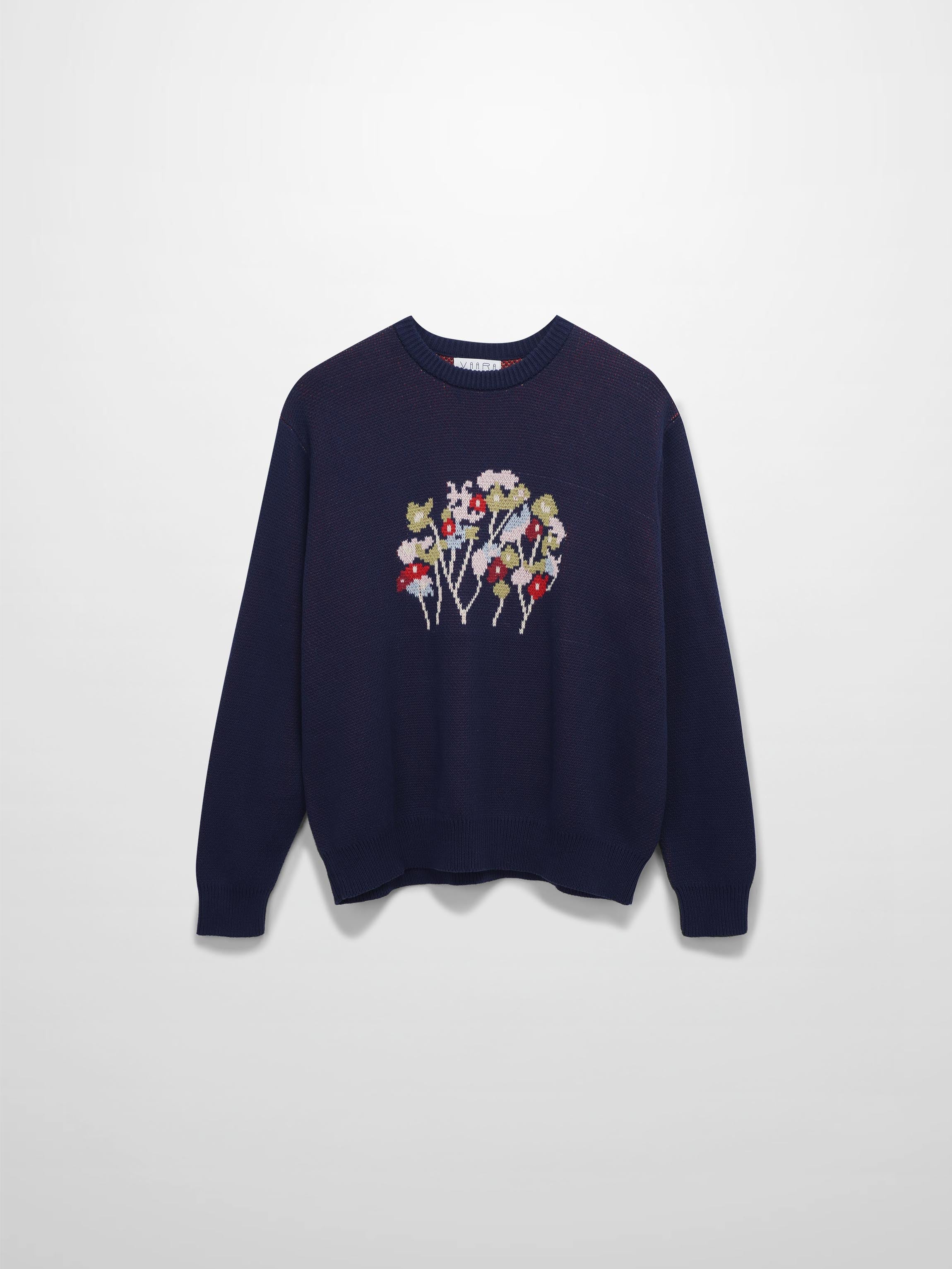 Pop Of Floral Sweater-Blue