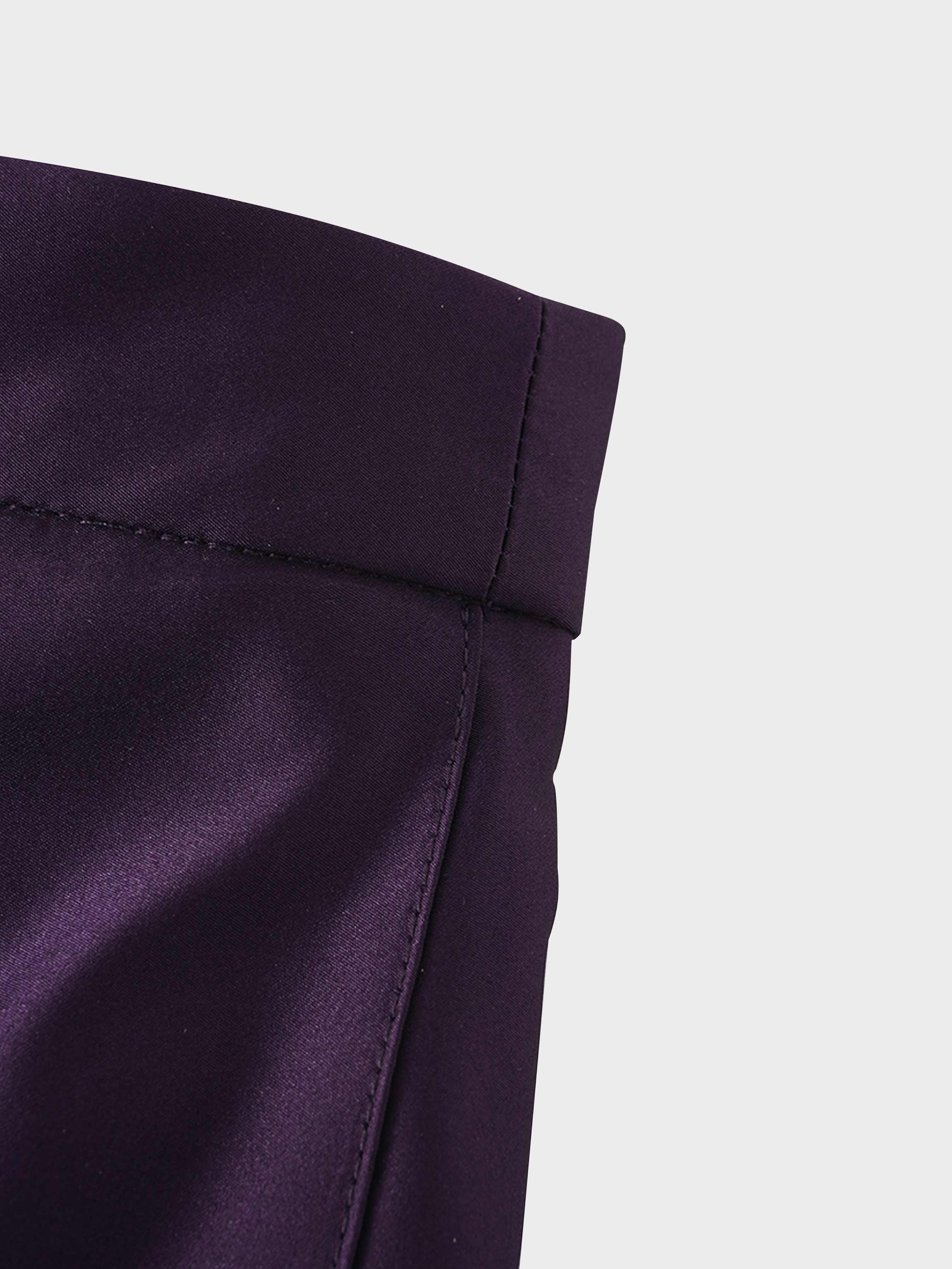 Lux Satin Pleated Skirt 26"-Wine