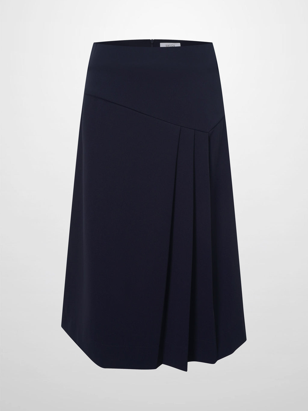 Side Pleat A-Line Short Skirt-Navy