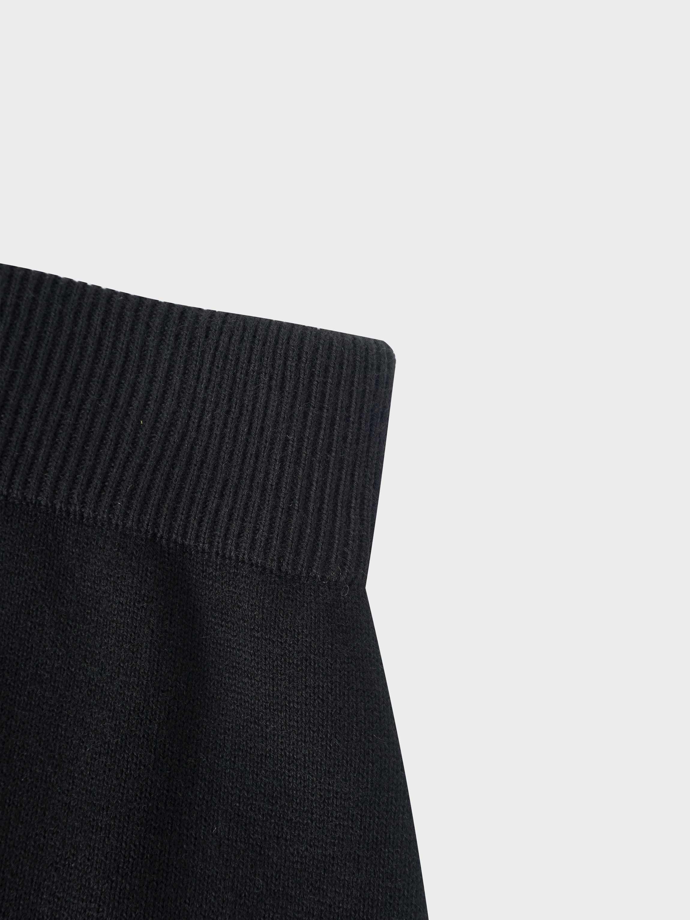 Side Zipper Straight Maxi Skirt-Black