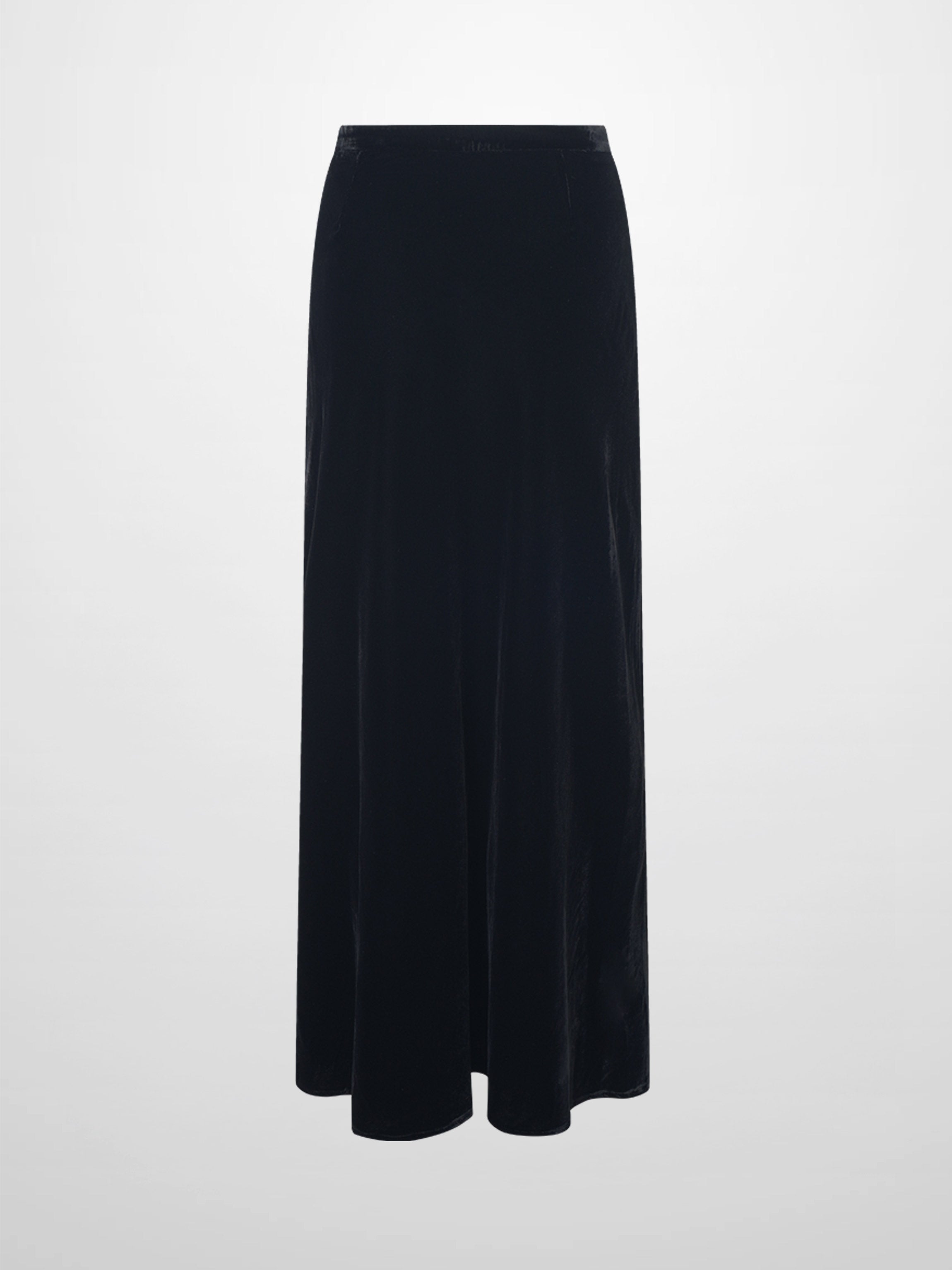 Velvet Flare Skirt-Black