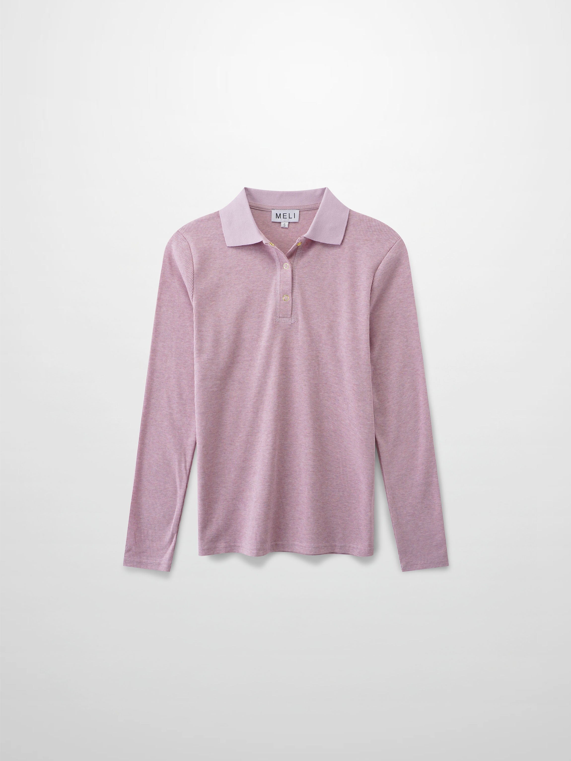 Ribbed Collar T-Shirt-Lavender