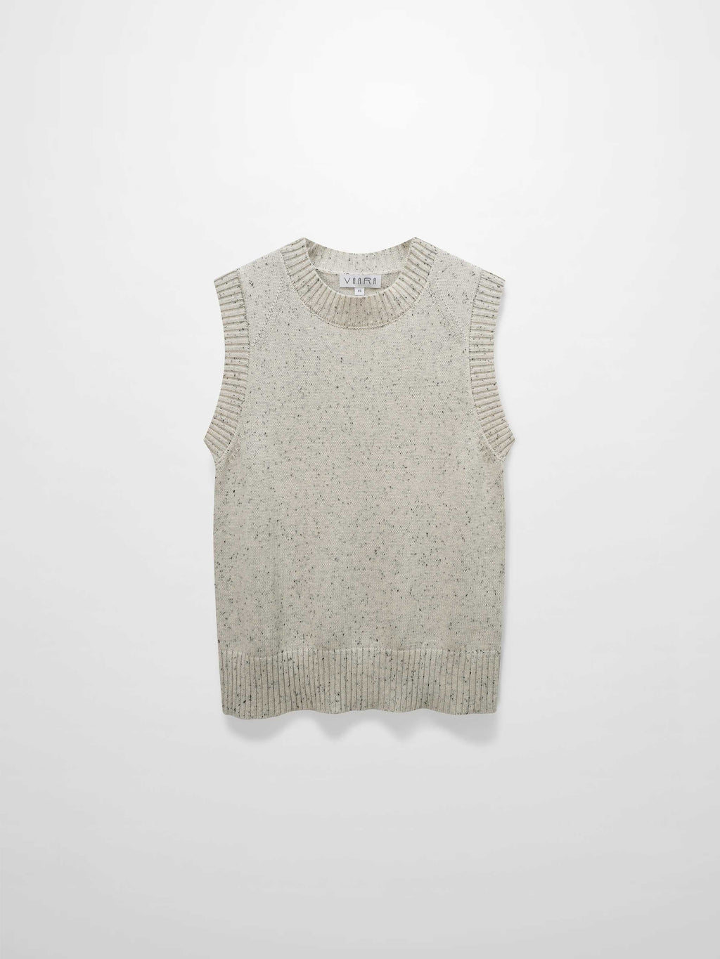 Speckled Crew Neck Vest-Ivory
