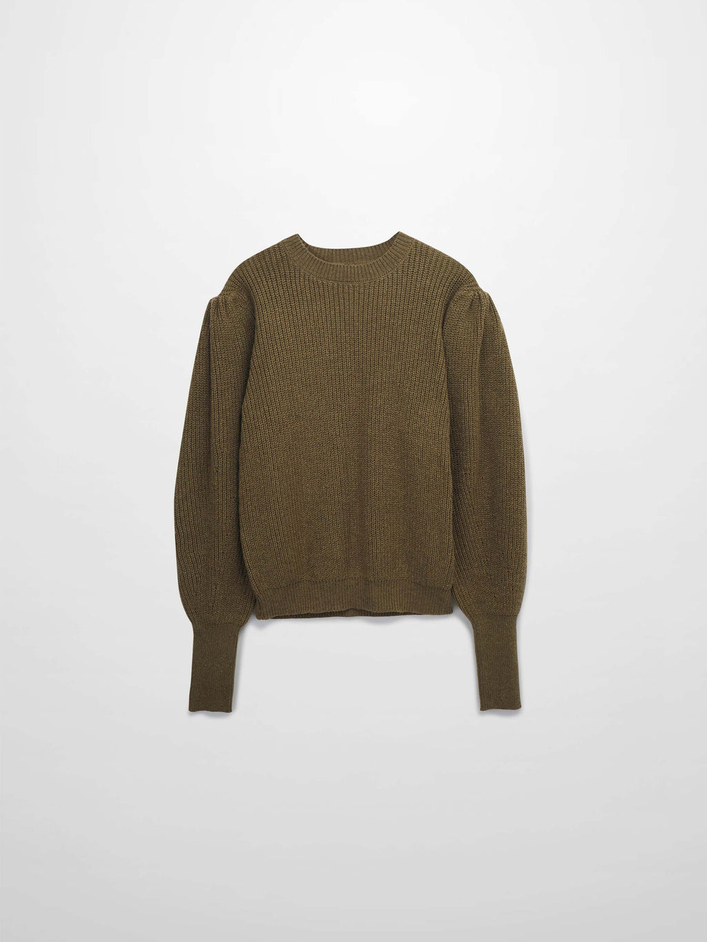 Puff Sleeve Sweater-Olive