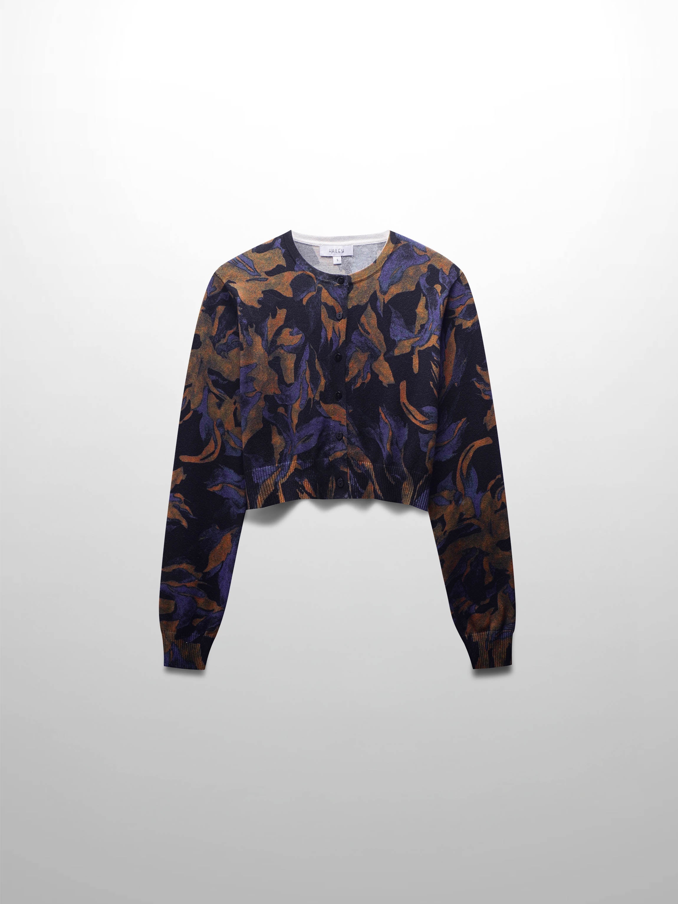 Printed Cardigan-Purple Floral