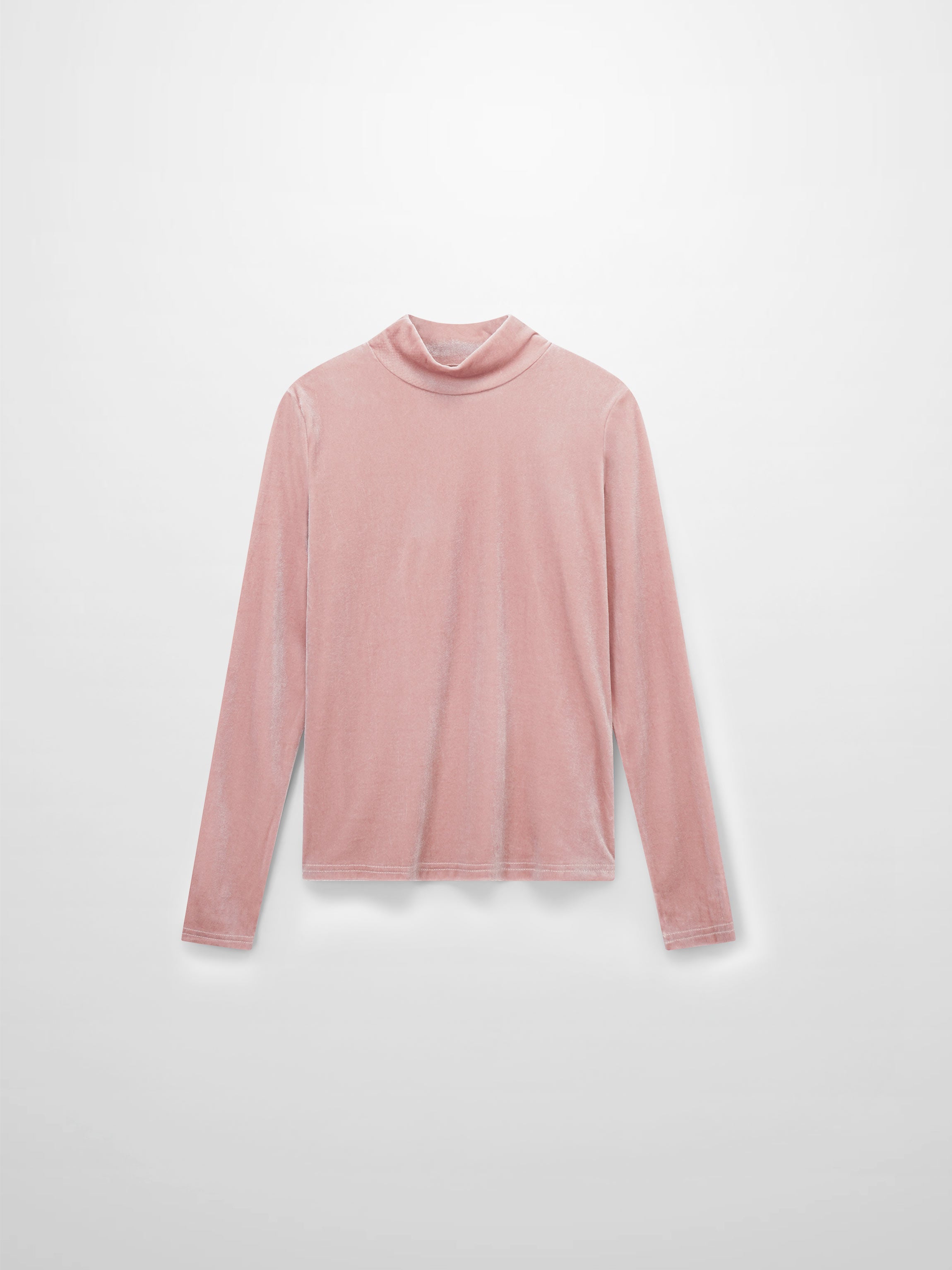 Velour Mock Neck Turtleneck-Blush