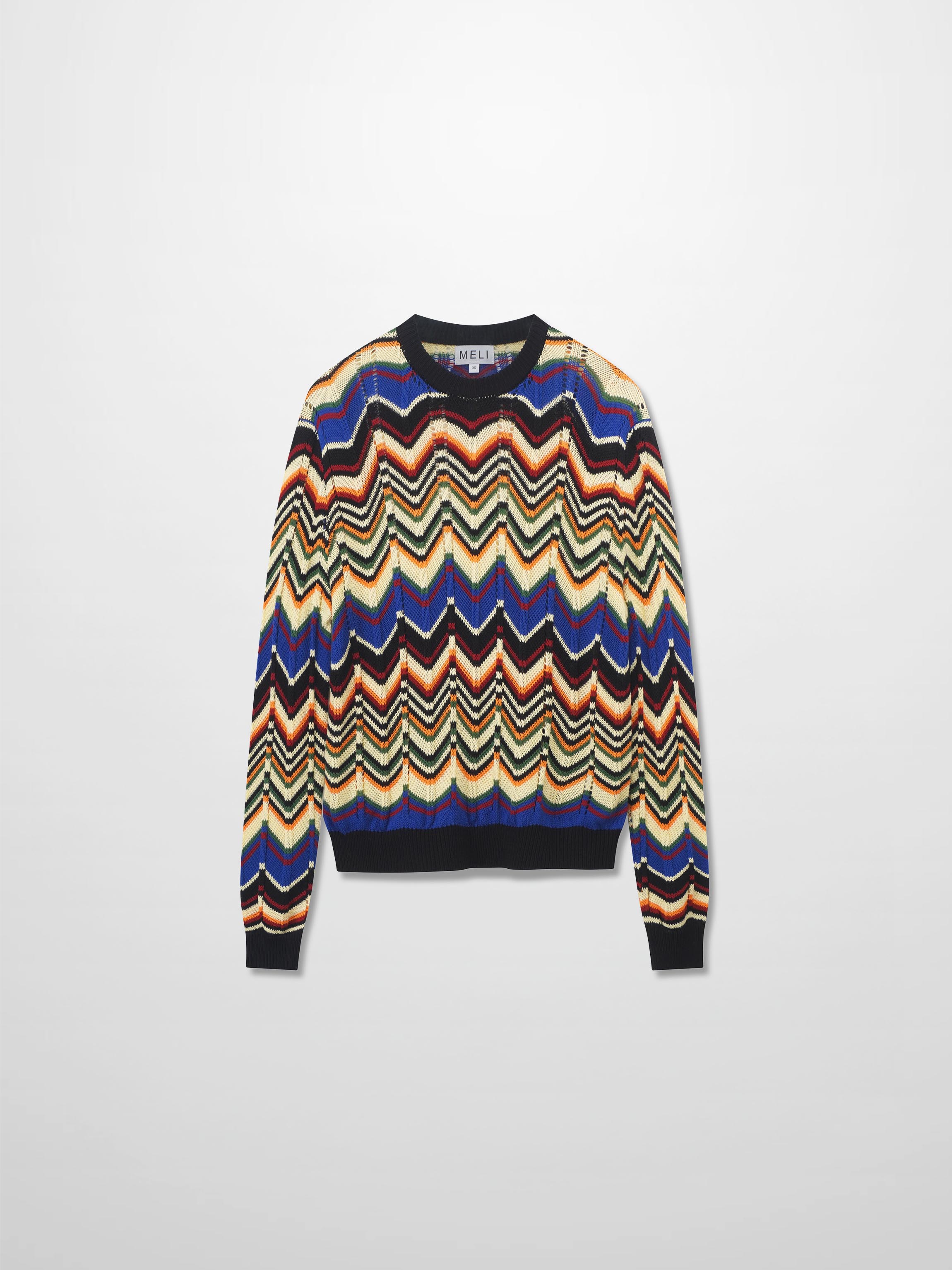 Crochet Wave Sweater-Multi