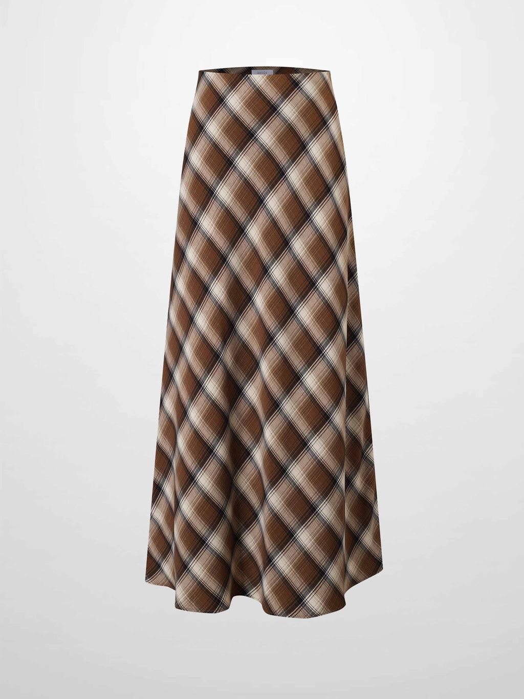 Plaid Slip Skirt-Brown Plaid