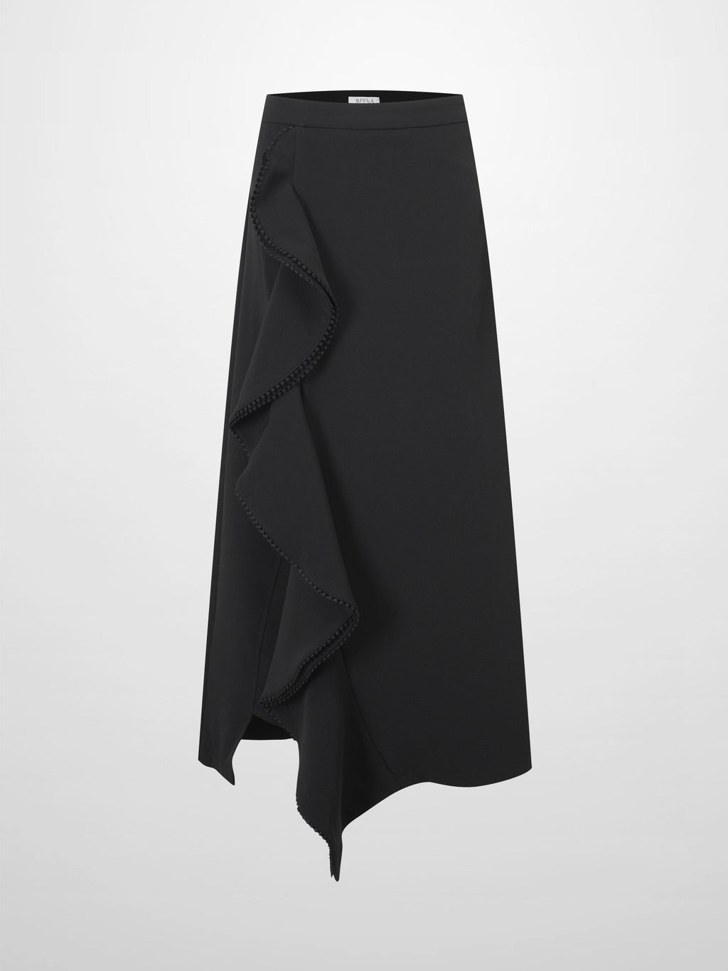 Side Ruffle Skirt-Black