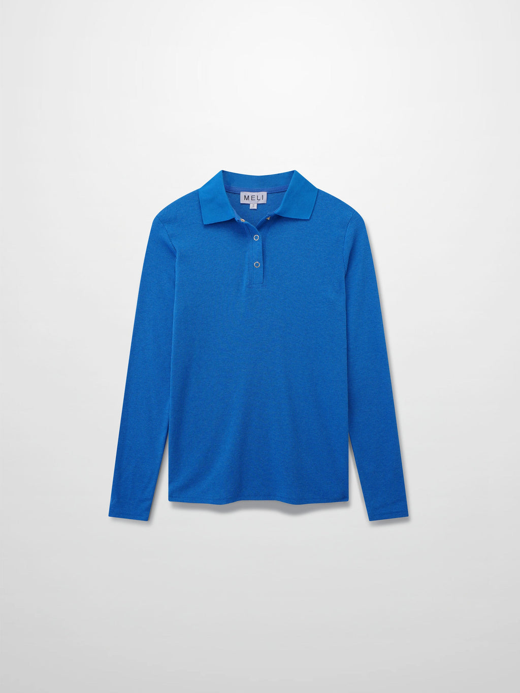 Ribbed Collar T-Shirt-Cobalt Blue