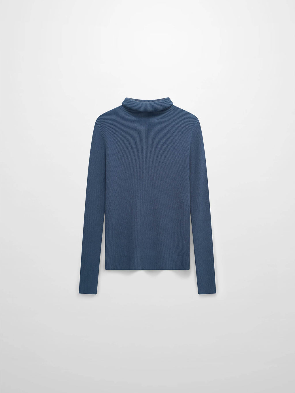 Knit Ribbed Turtleneck-True Blue