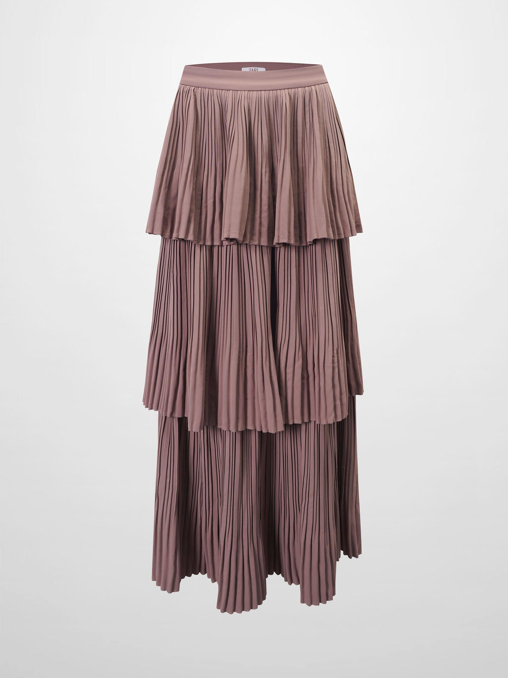 Pleated Layer Skirt 37"-Mocha Mousse