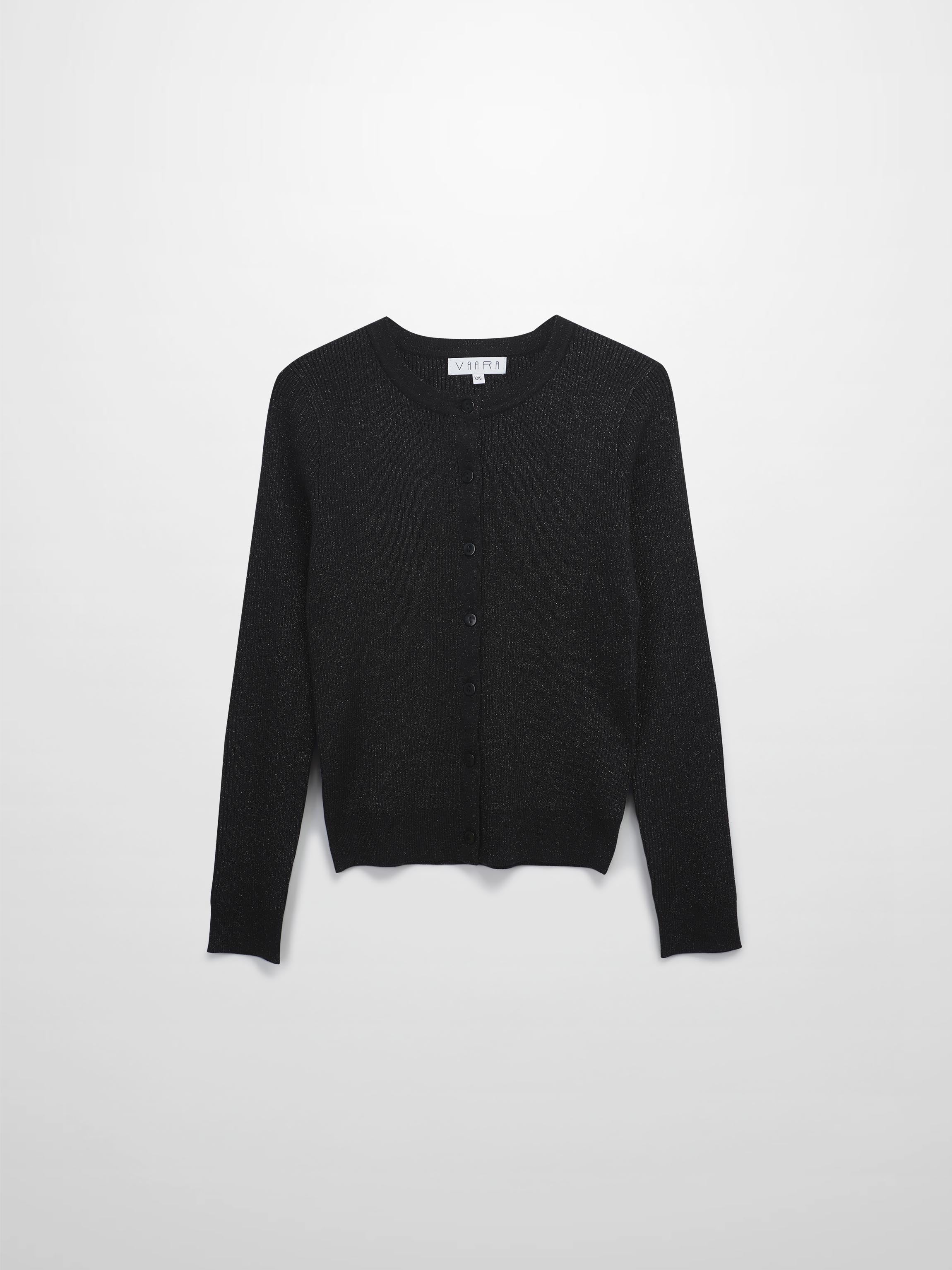 Lurex Ribbed Sweater-Black