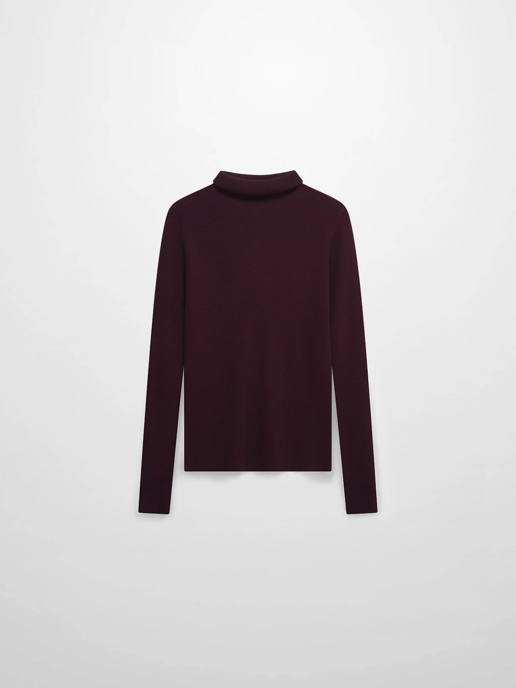 Knit Ribbed Turtleneck-Eggplant