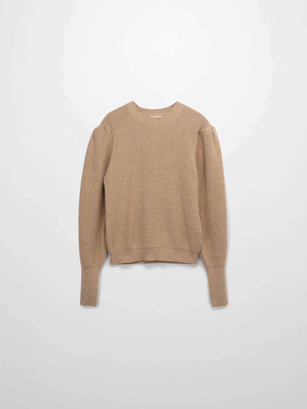 Puff Sleeve Sweater-Tan