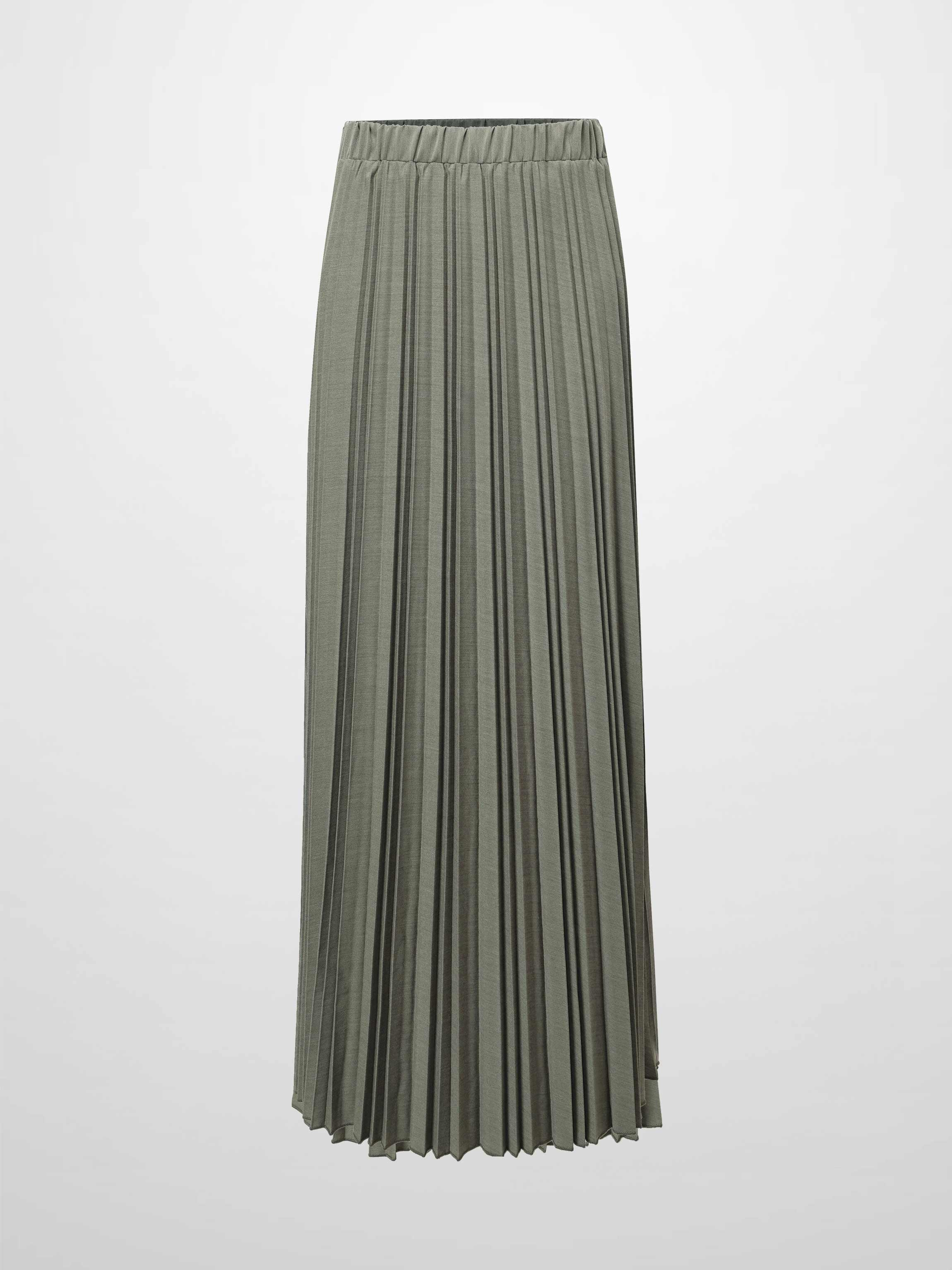 Mix Pleat Skirt-Olive Green