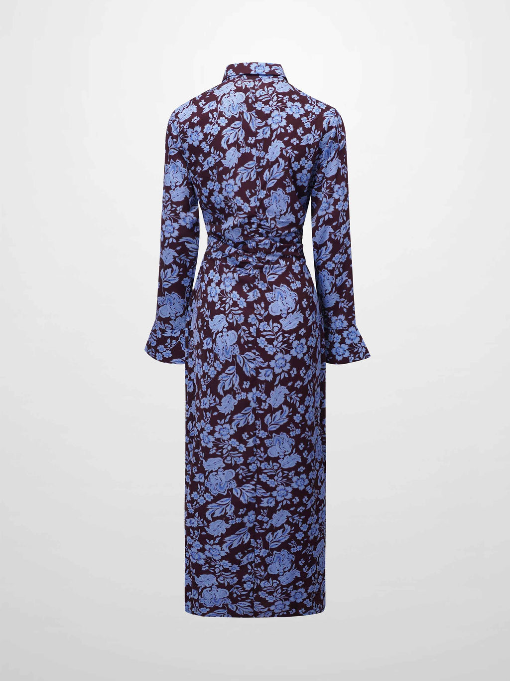 Front Shirred Shirtdress-Lilac Floral