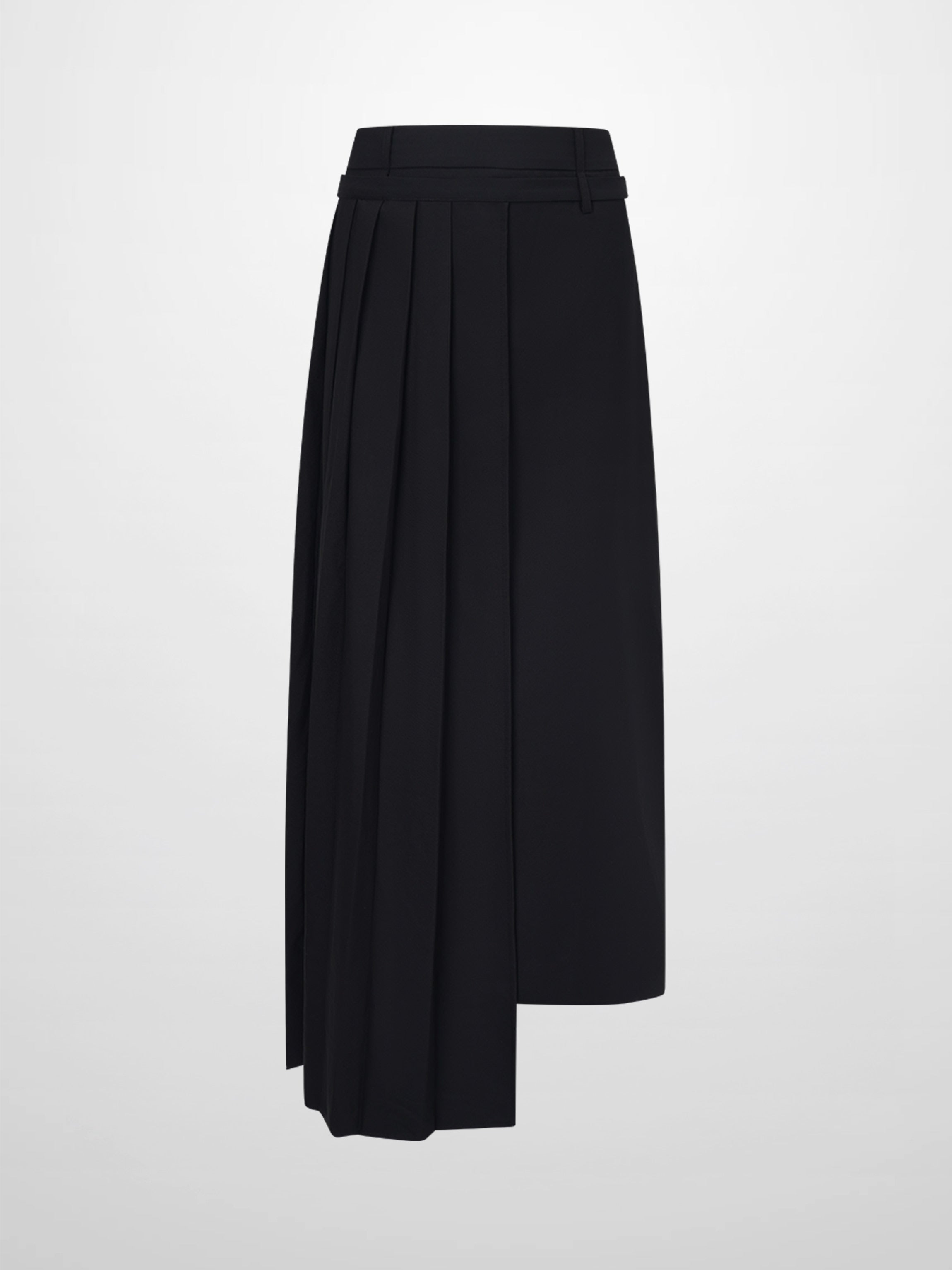 Pencil Pleat Combo Skirt-Black