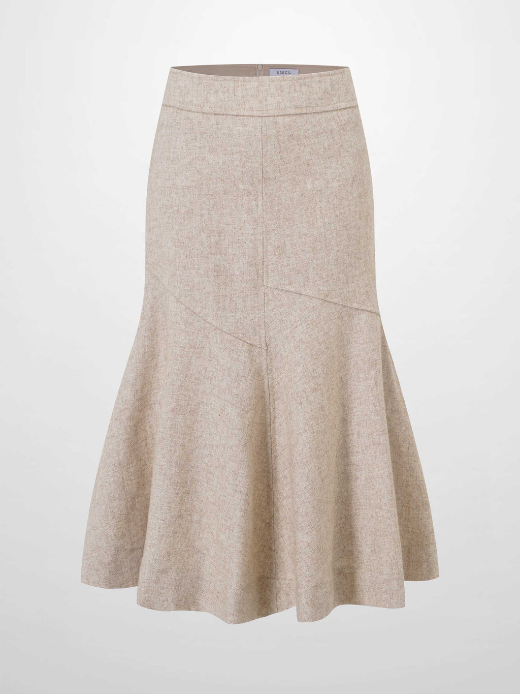 Wool Blend Short Panel Skirt-Oatmeal