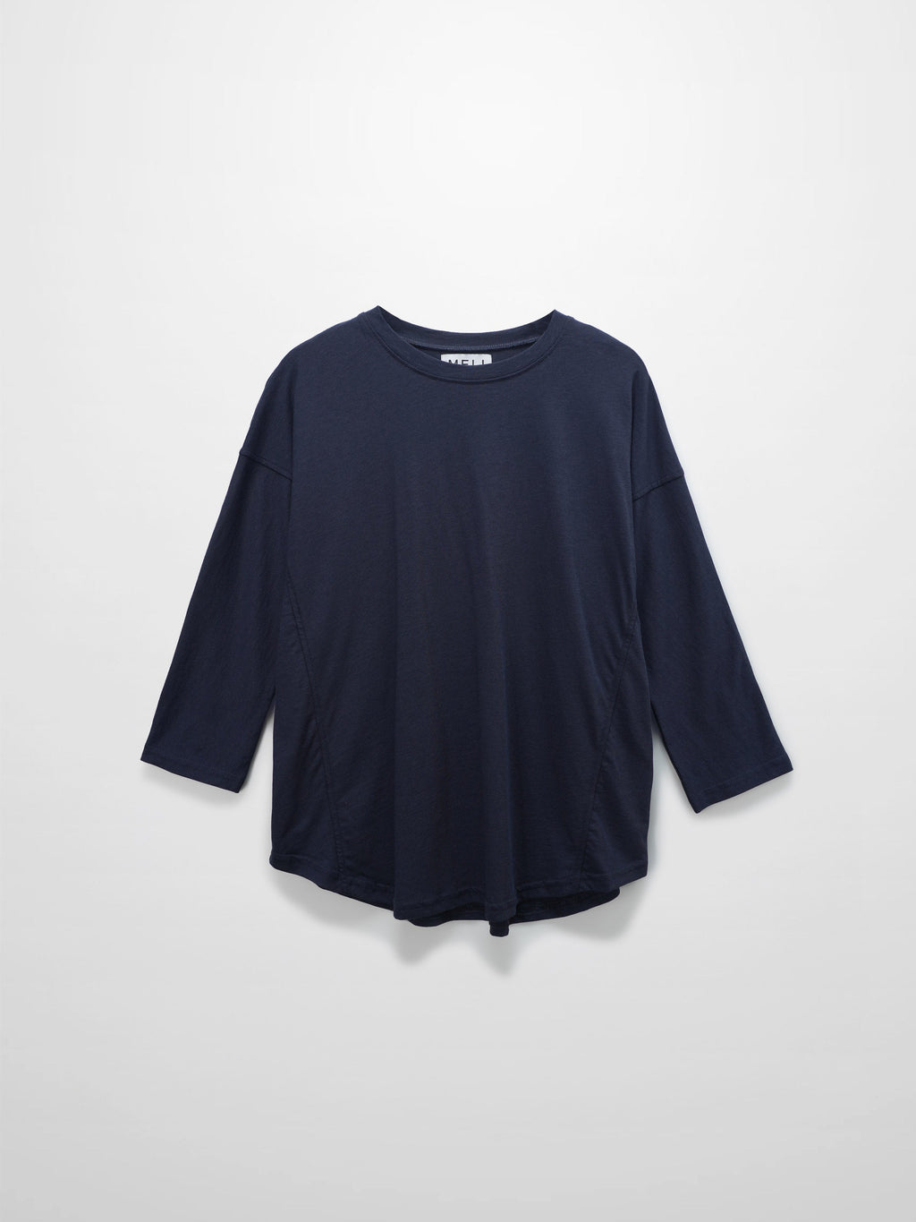 Pima Cotton Boxy Dolman Tee-Navy