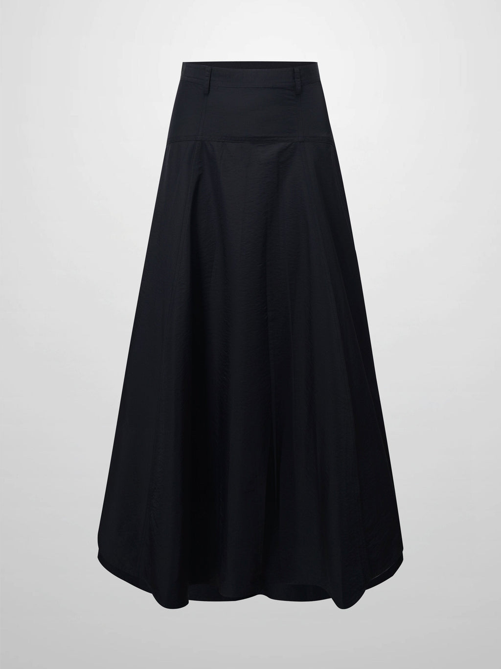 Taffeta Yoke Skirt-Black